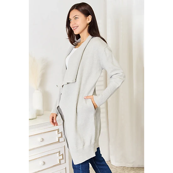 TRUEDAMES Women Open Front Duster Cardigan with Pockets