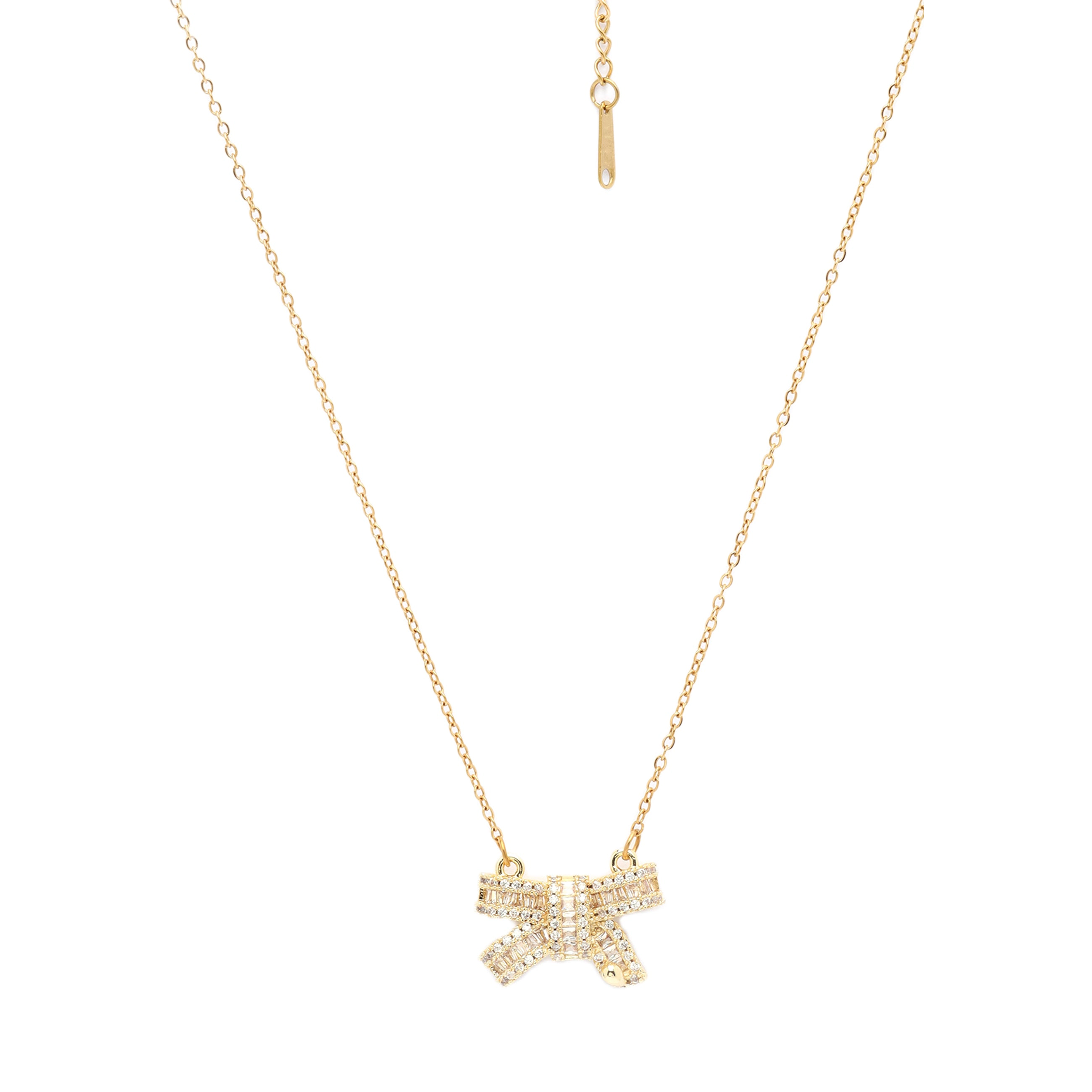 AGP PARIS Womens Graceful Bow Pendant Necklace