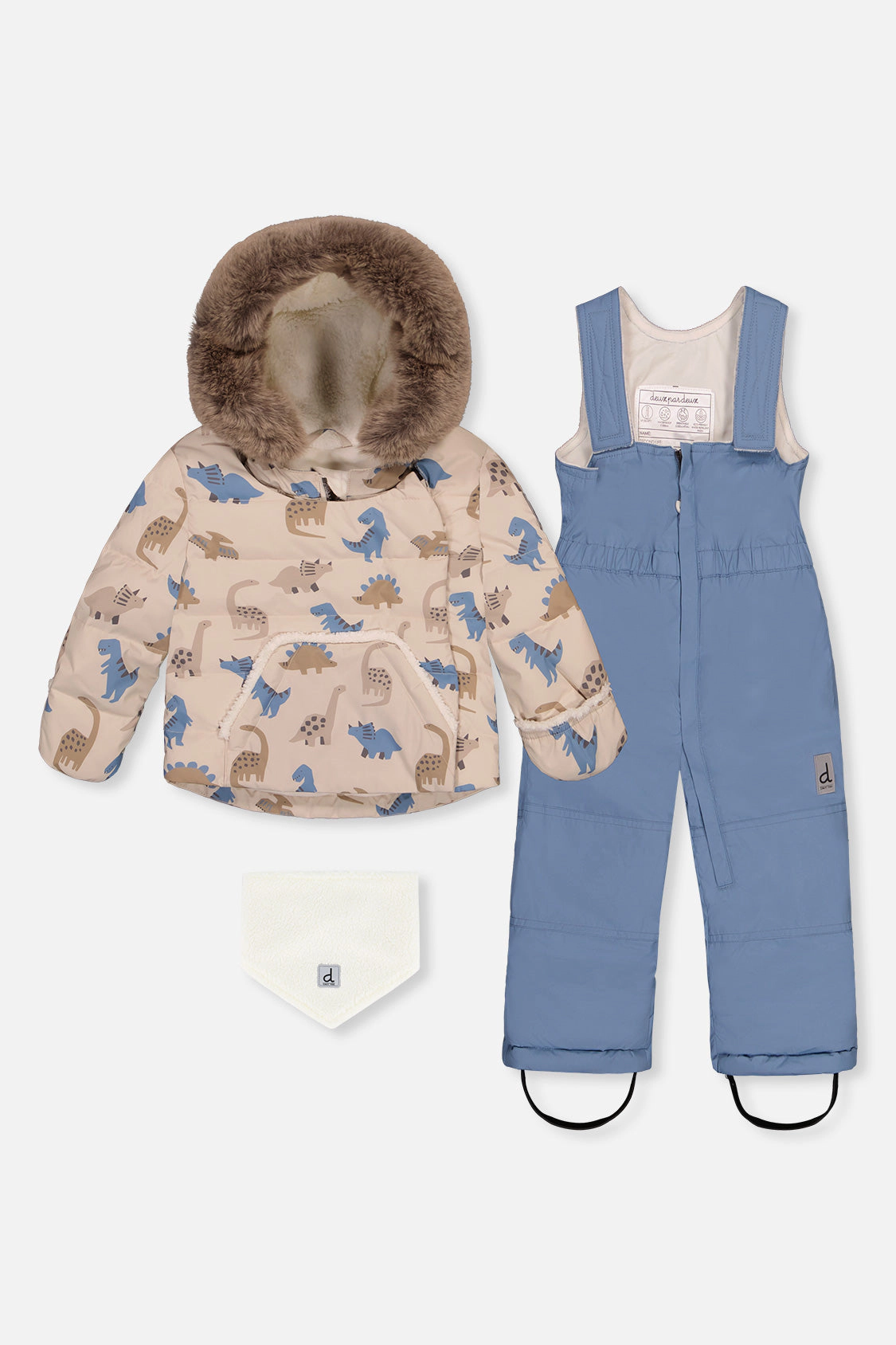 Deux par Boys Animal Print Two Piece Snowsuit with Hooded Coat and Snow Pants