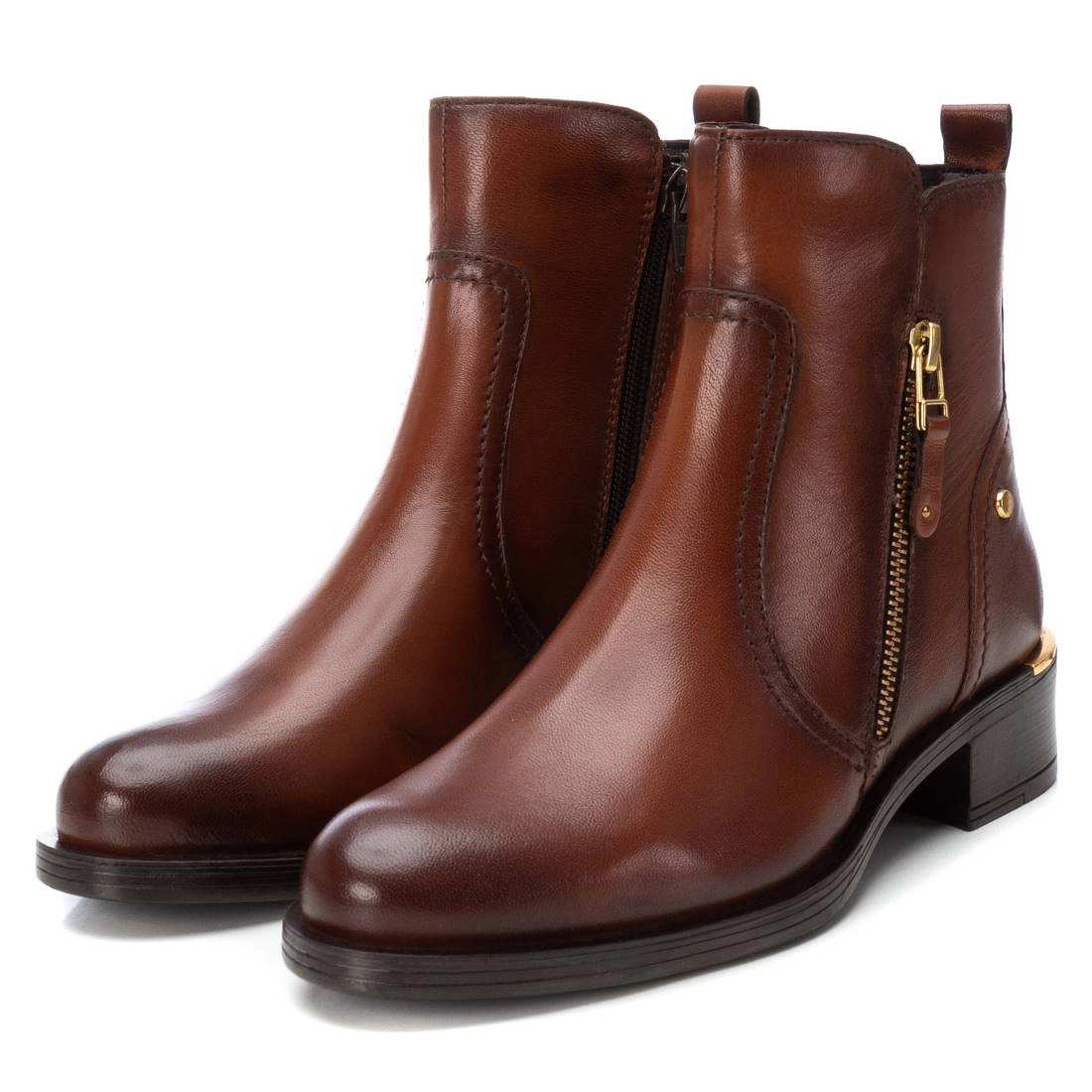 Women's Leather Block Heel Ankle Booties Carmela Collection By XTI