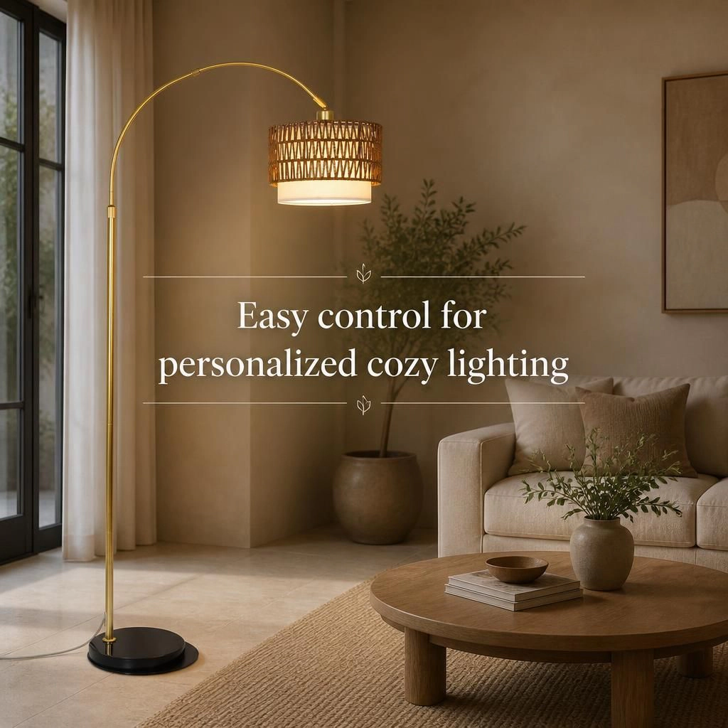 ELEMENT ACE Tall Woven Rattan Standing Floor Lamp