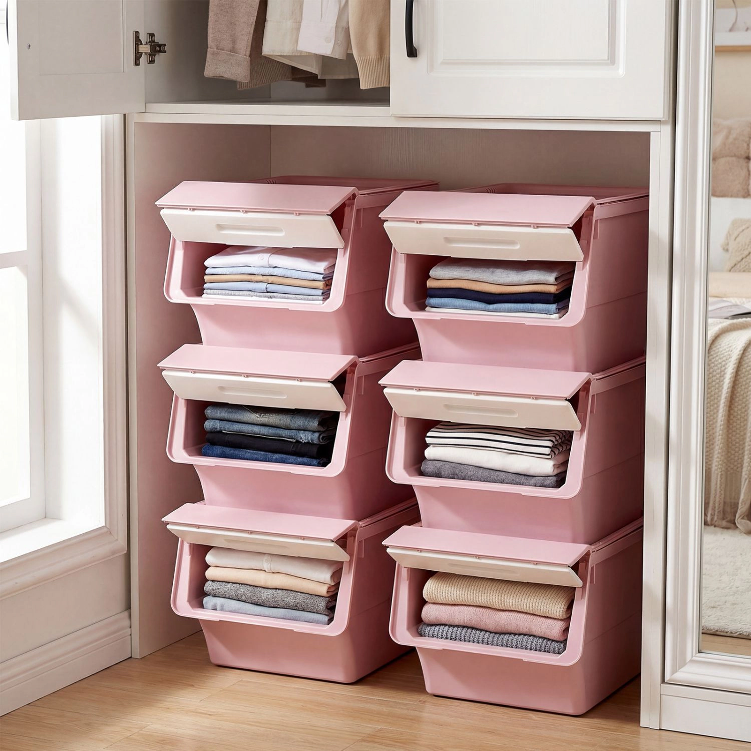 SlickBlue 3-Piece Rolling Plastic Storage Box Organizer Set