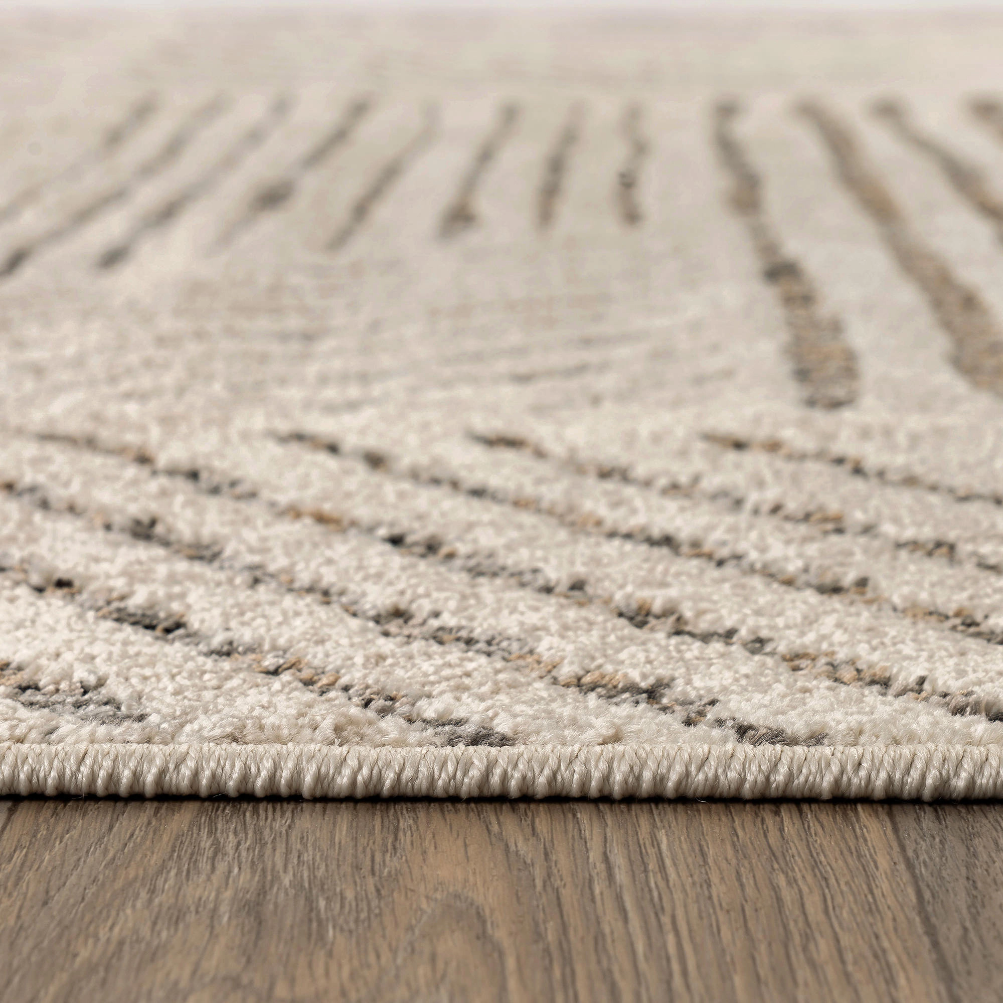 World Rug Gallery Modern Patchwork High-Low Indoor Runner Rug, Earthtone Geometric Design, Jute