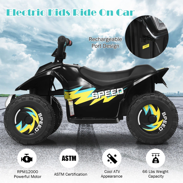 Hivvago 6V Kids Electric ATV 4 Wheels Ride-On Toy