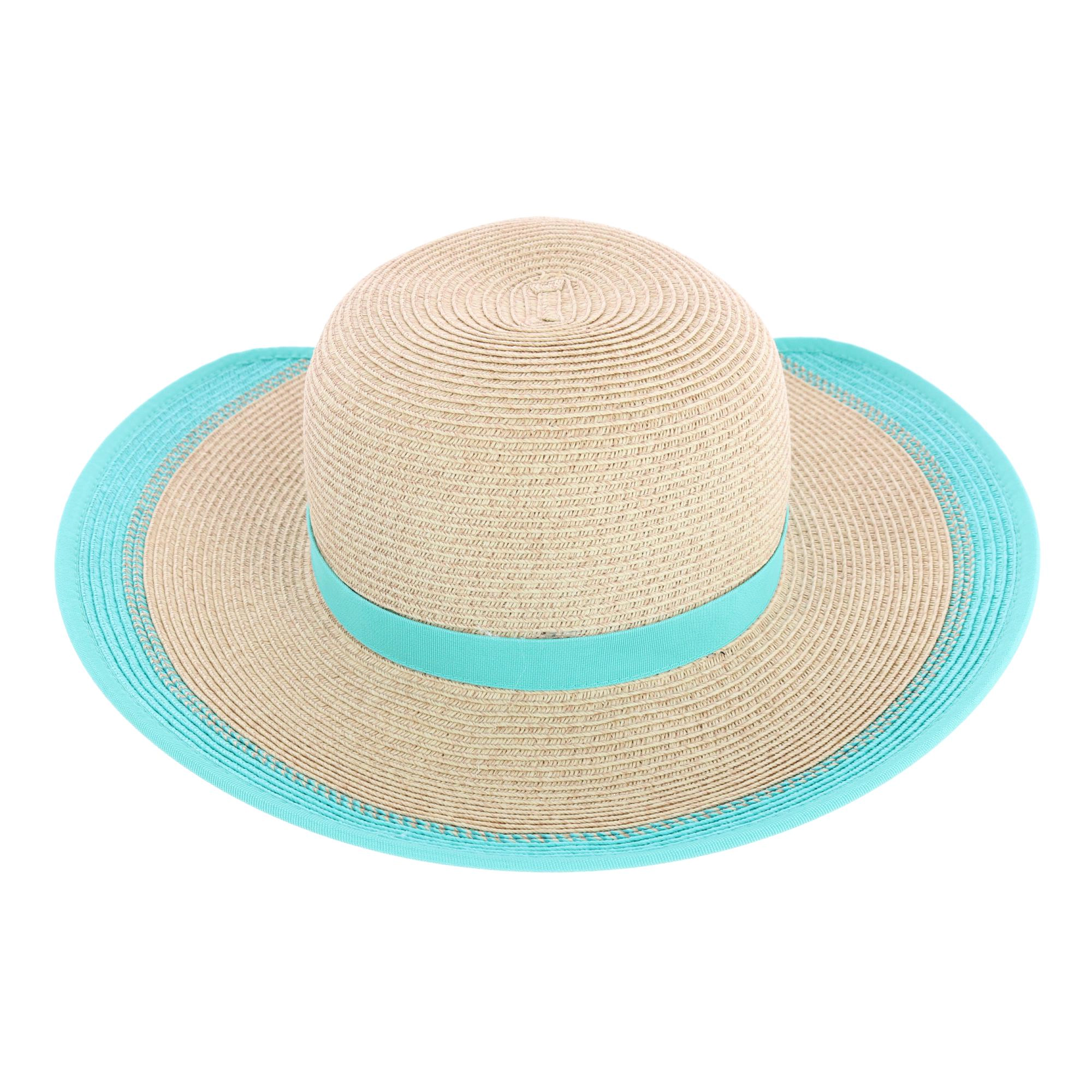 Karen Keith Women's Toyo Braid Sun Hat with Ponytail Opening in Back