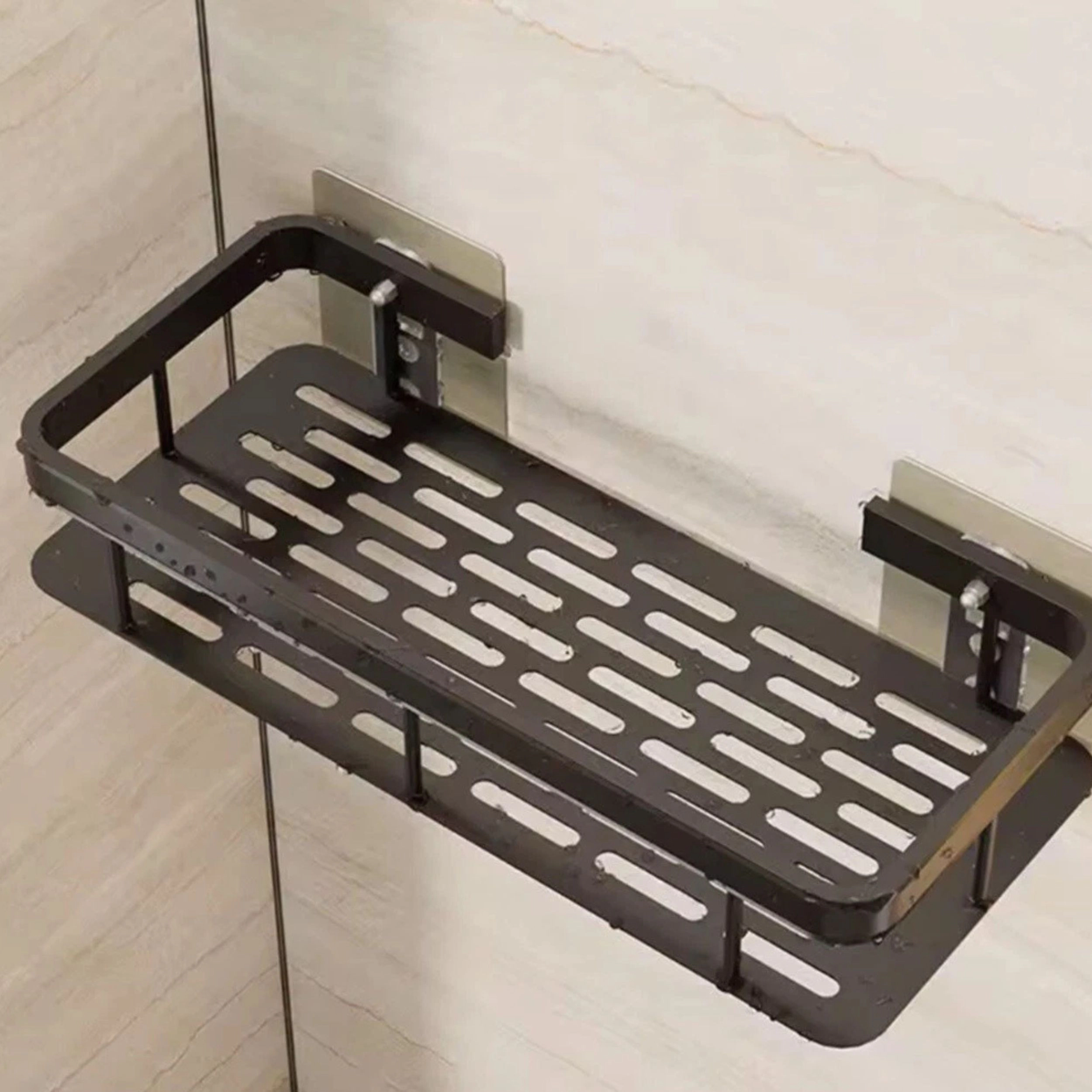 Home Collection Pack of  2 Corner Shower Caddy Adhesive Bathroom Shelf Organizer