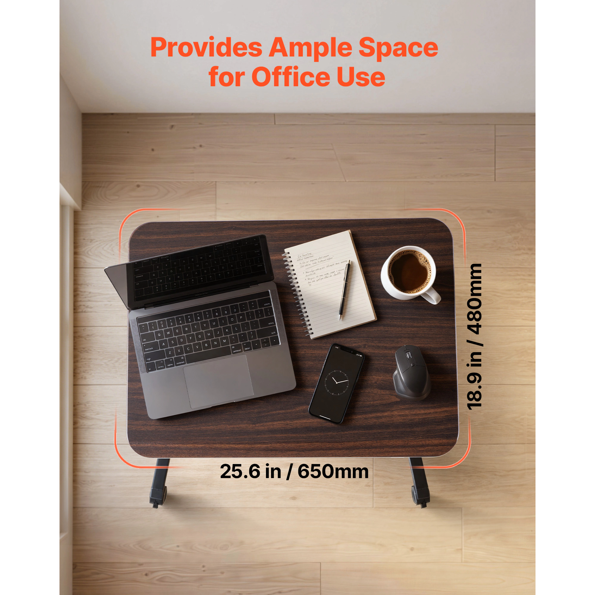 HONGGE Standing Desk, Adjustable Height Mobile Stand Up Desk with Casters, Small Computer Sit