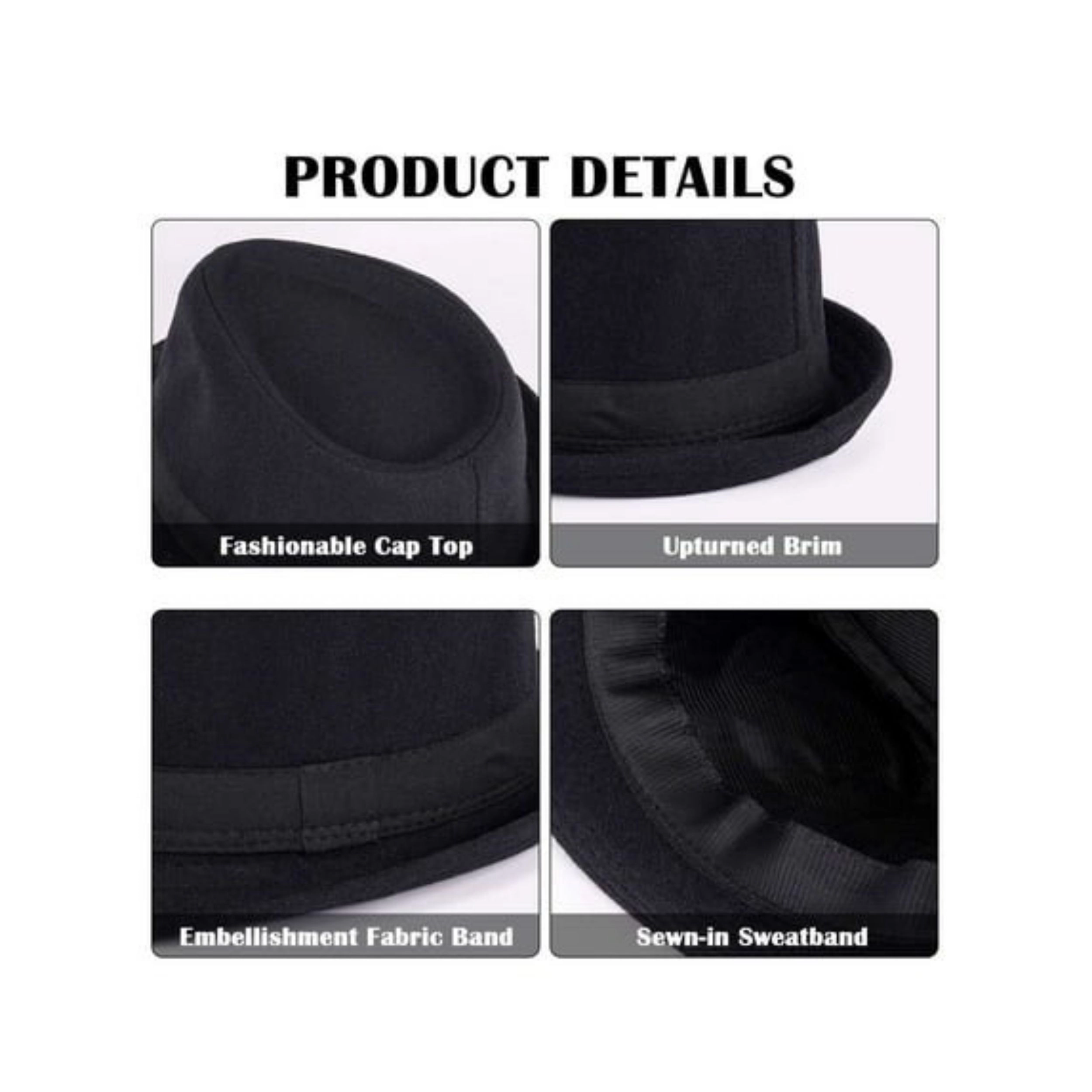 Home Collection Unisex Felt Trilby Fedora Hat Short Brim 1920s Jazz Style