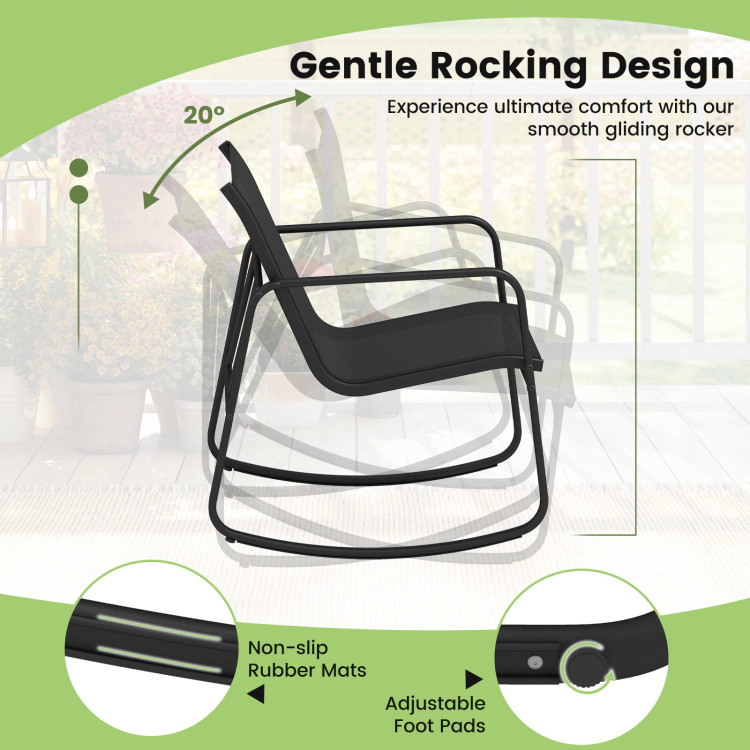 Hivvago 4 Pcs Patio Furniture Set Outdoor Rocker Chair Conversation Set