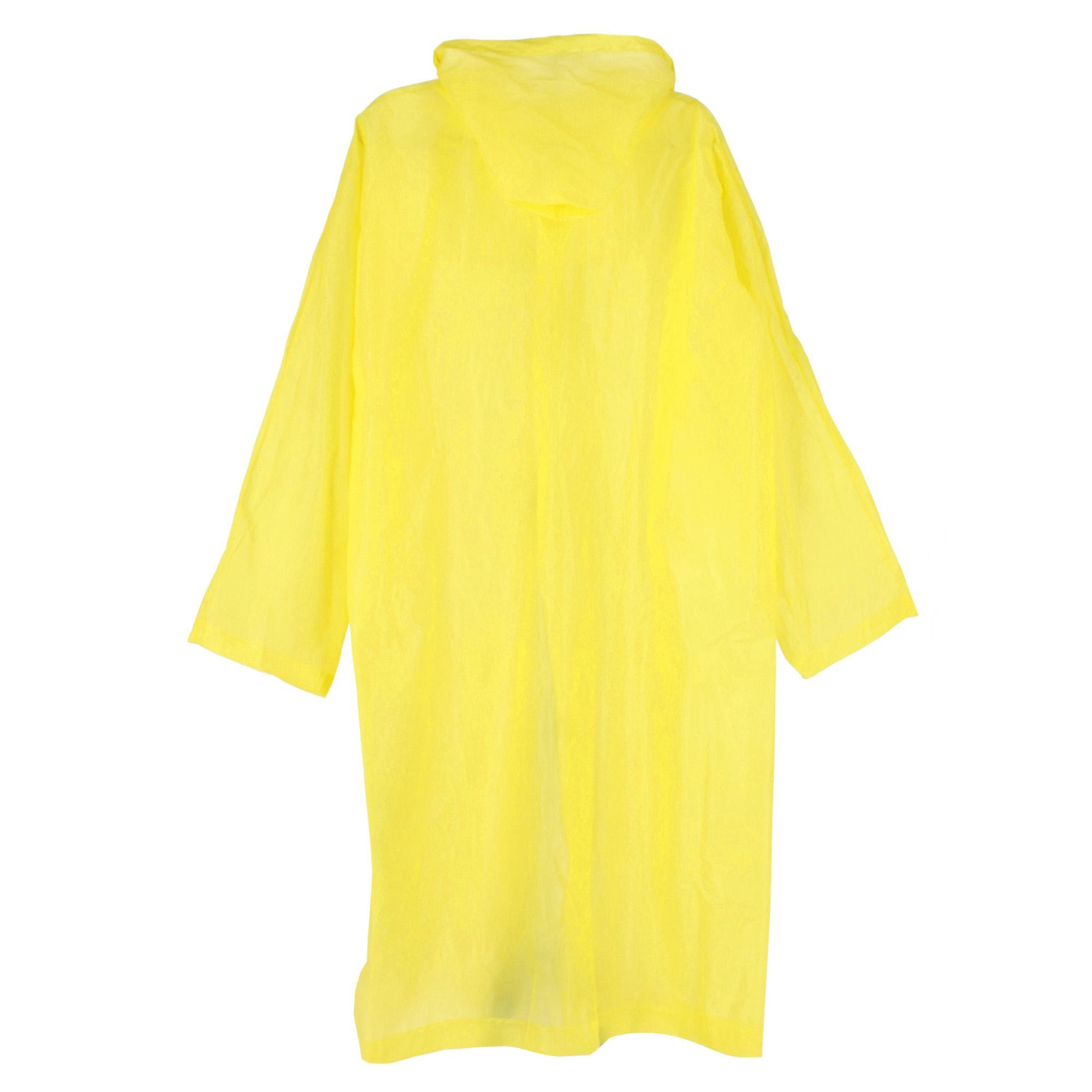 CTM Adult Yellow One Size Hooded Rain Coat Reusable PEVA by 888