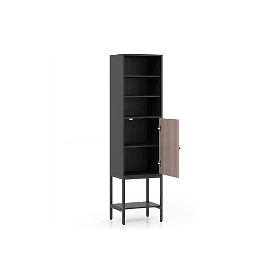 Glintex 57-Inch Narrow Cabinet with Metal Legs Soft-Close Hinges and 165-Lb Load