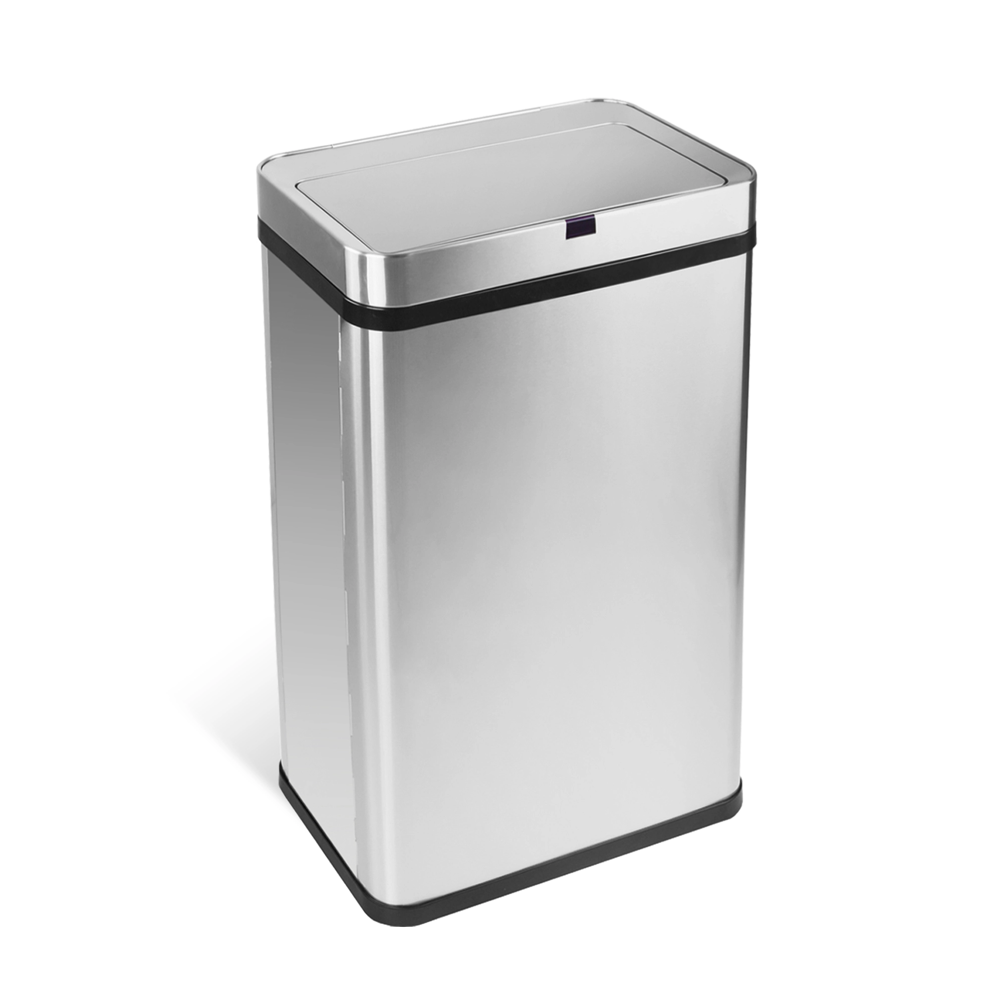 Innovaze 16 Gallon Silver Stainless Steel Motion Sensor Trash Can with Removable and Portable Design