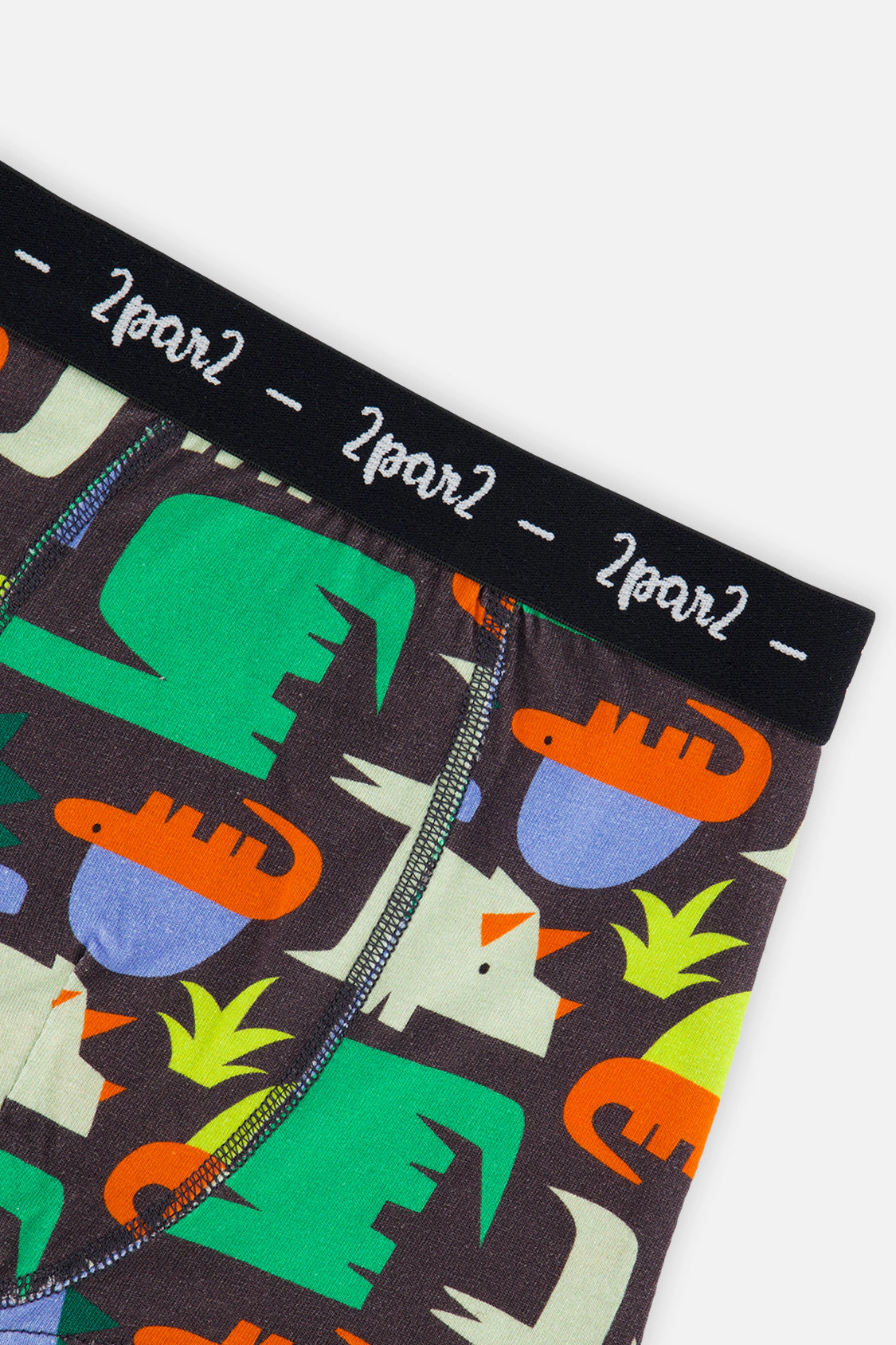 Deux par Boys Elk, Dog and Dinosaur Print Boxer Pack of 3 with Elastic Waistbands