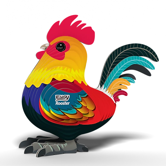 EUGY Rooster 3D Puzzle - contains 31 puzzle pieces
