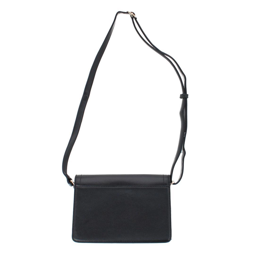 CTM Women's Synthetic Leather Adjustable Crossbody with Flap Closure
