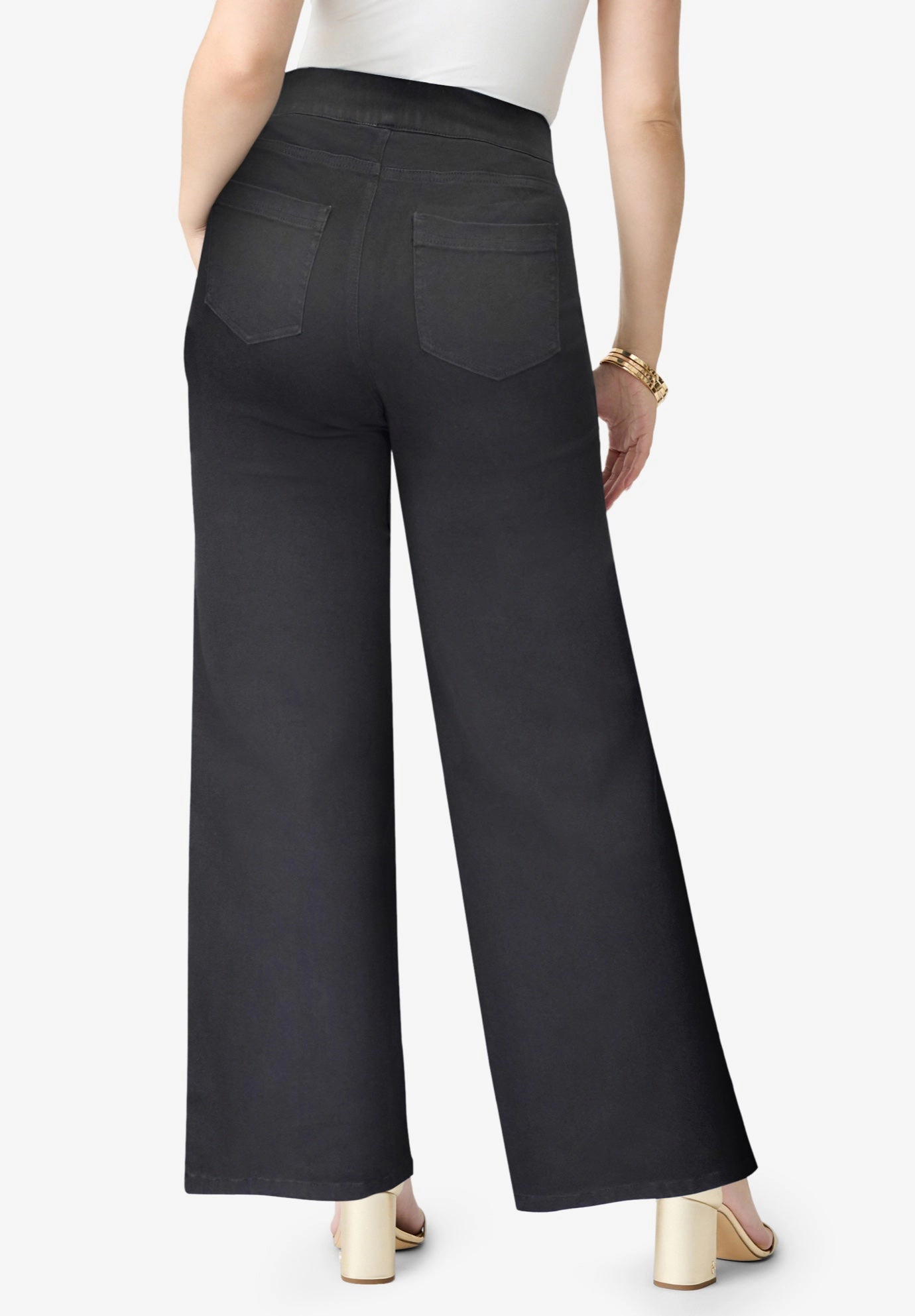 Roaman's Women's Plus 360° Stretch Wide Leg Jean