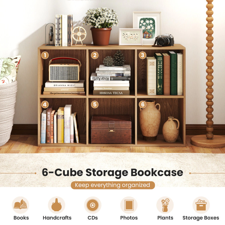 Hivvago Modern 6-Cube Bookcase with Anti-tipping Kits for Bedroom Living Room