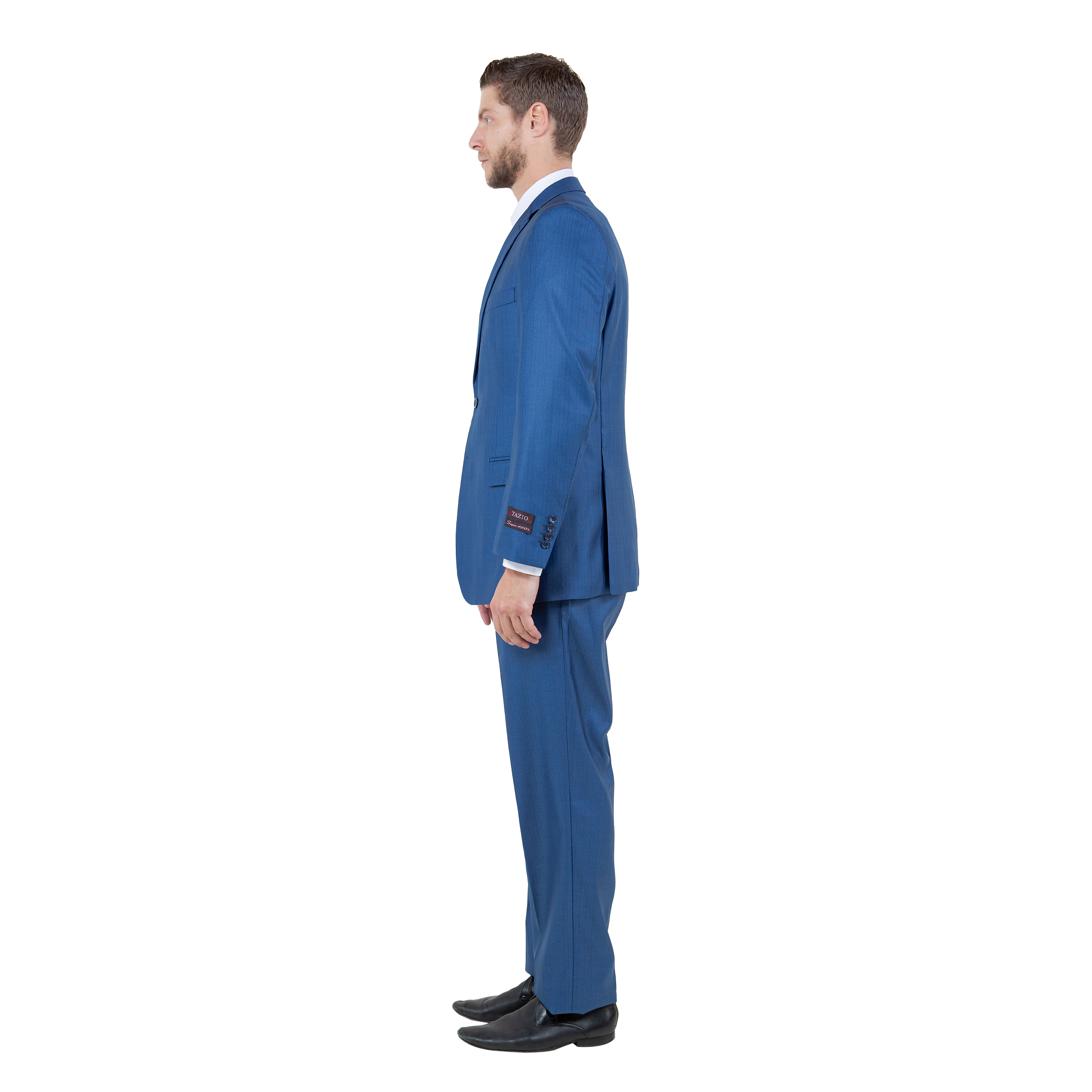 Tazzio Mens Suit Set 3-Piece Sharkskin, Modern-Fit