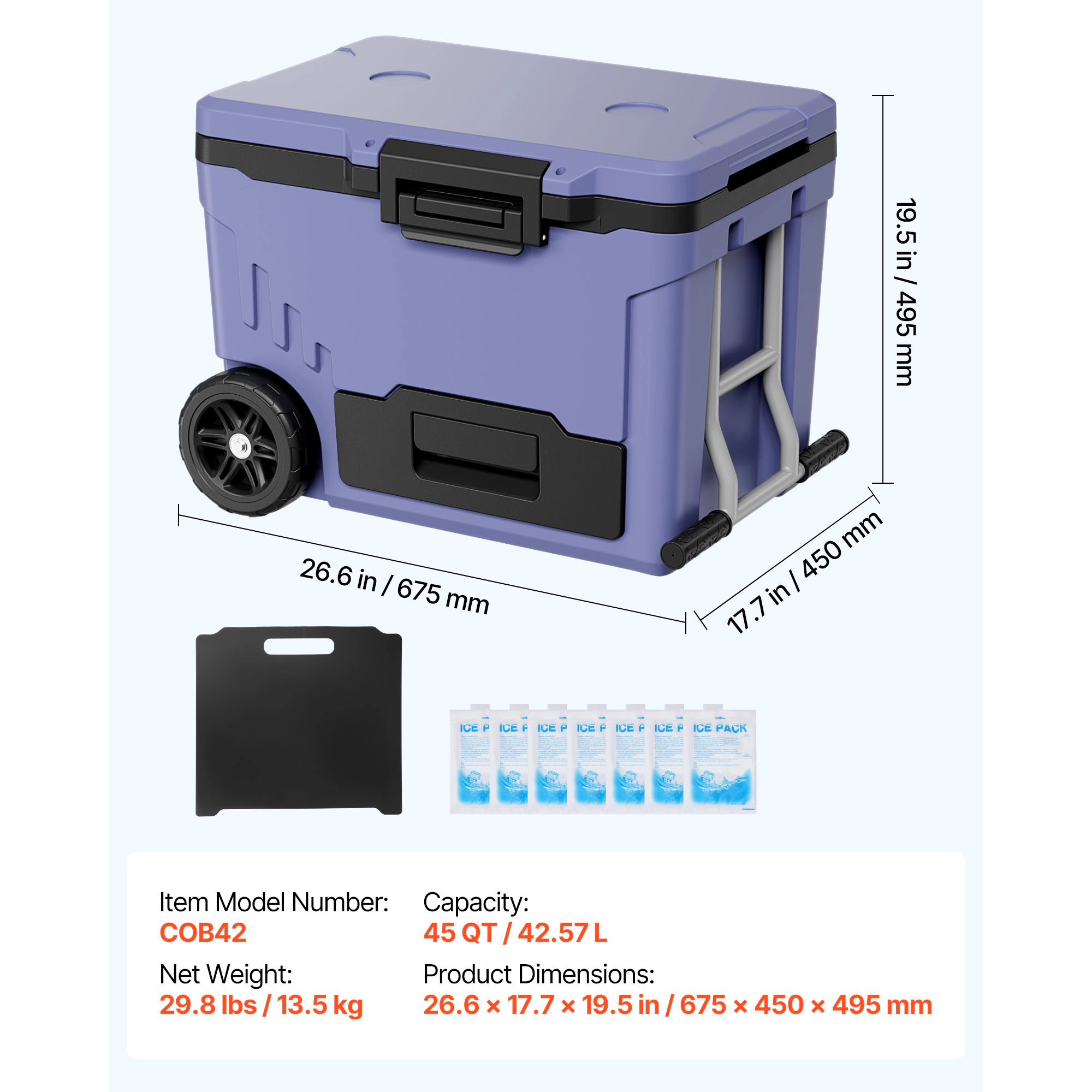 HONGGE Portable Cooler with Ice Retention for Picnics