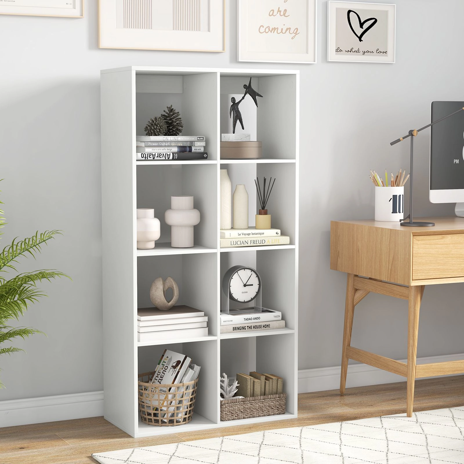 Slickblue 8 Cube Storage Organizer with Open Back Shelves