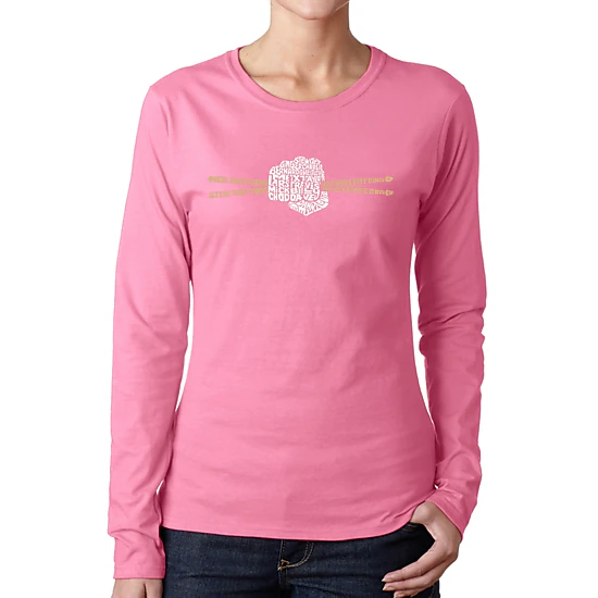 LA Pop Art Women's Word Art Long Sleeve T-Shirt - Drum Sticks