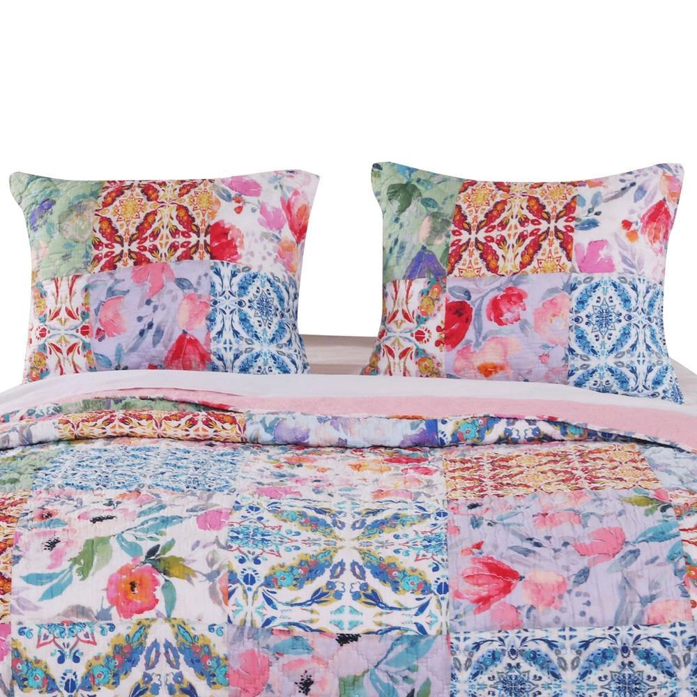 Greenland Home Fashion Joannas Garden Perfect Fit Pure Natural Cotton Pillow Sham - King 20x36", Multi