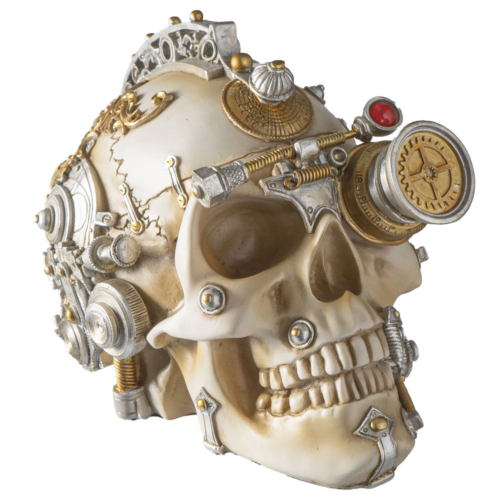 Pacific Giftware Erasmus Darwin's Steampunk Cerebrum Human Skull Figurine 8.9 x 6.1 inch