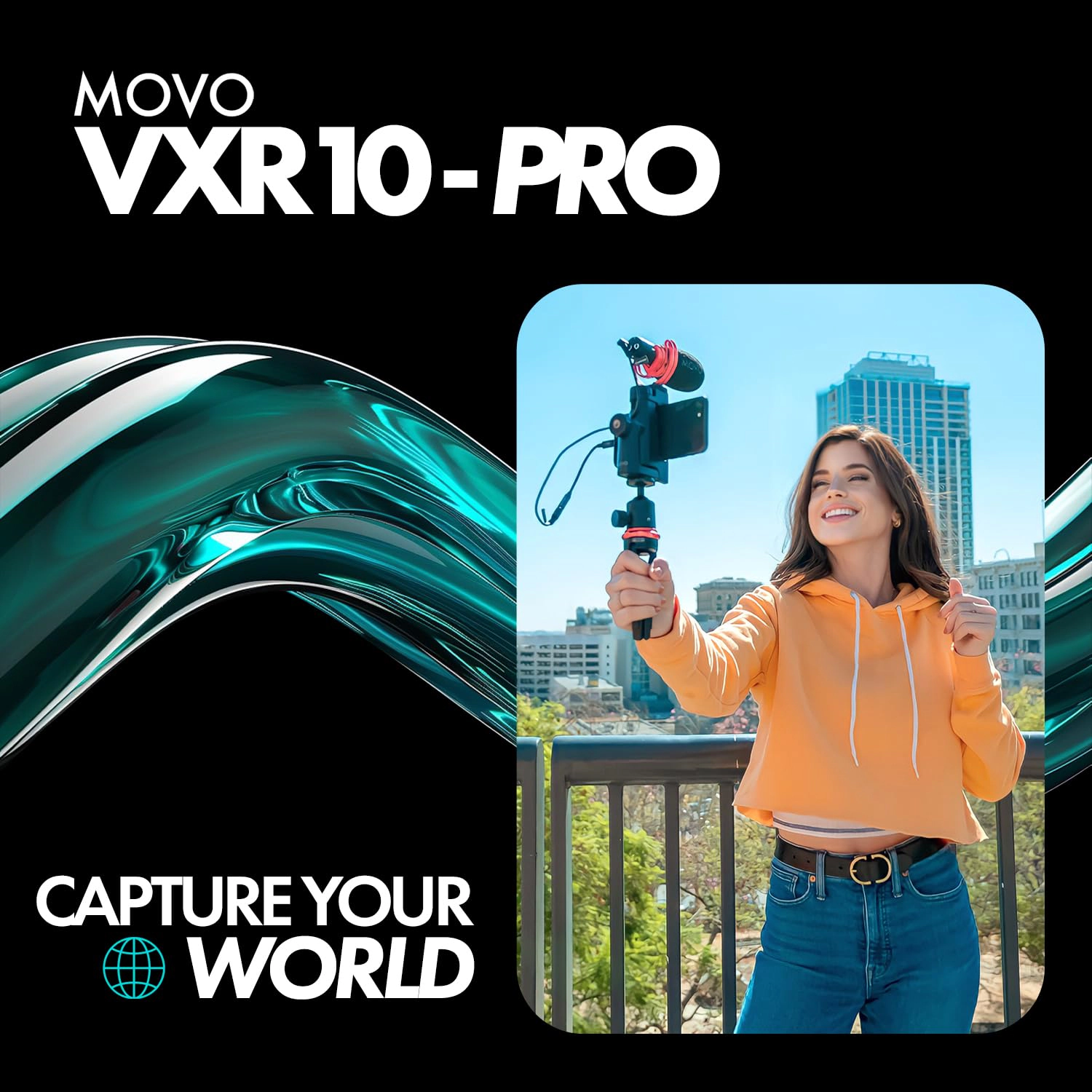Movo VXR10-PRO Professional Video Microphone for Camera with Rycote Lyre Shock Mount - Shotgun Mic Compatible with DSLR