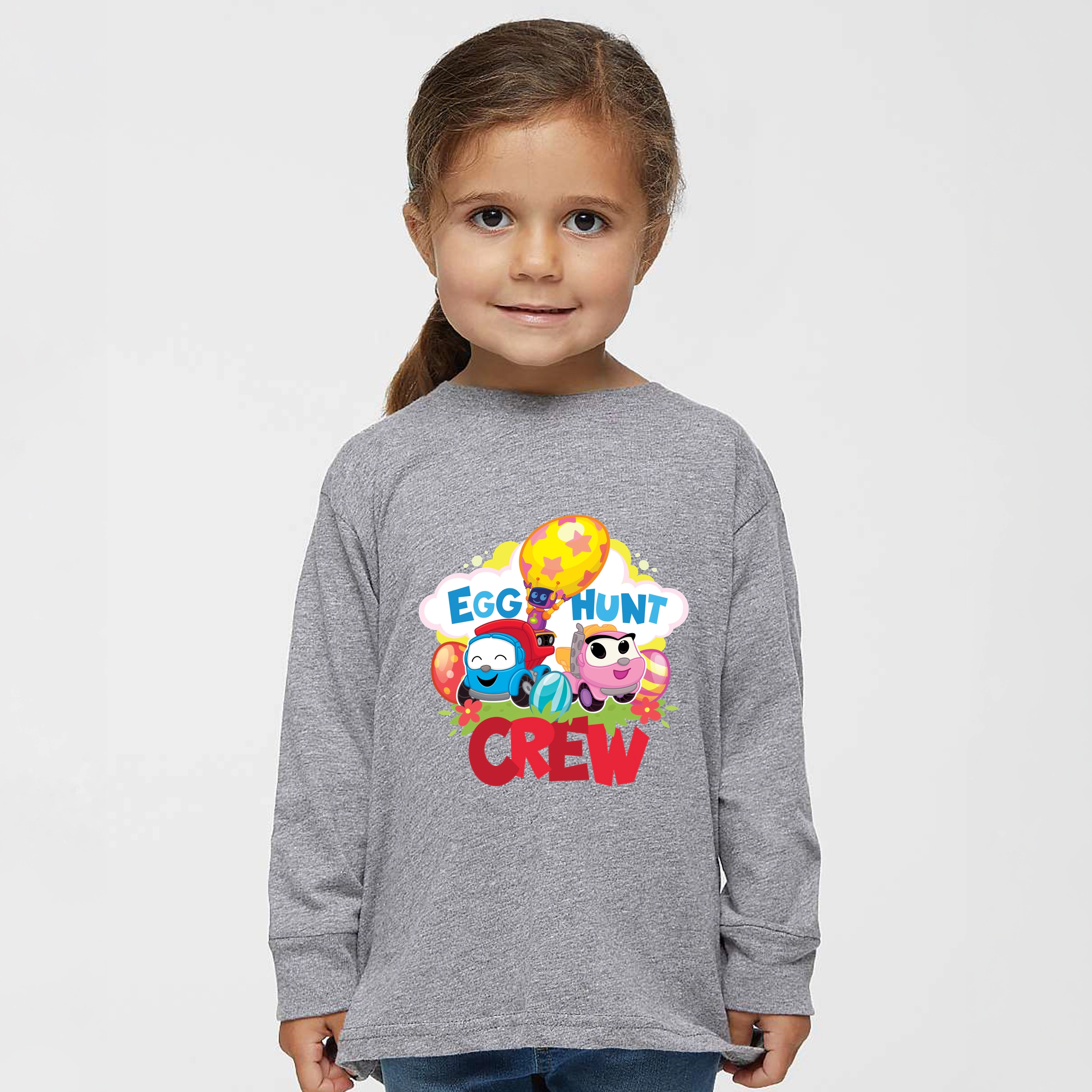 the Juniper Shop - Toddler Long Sleeve Graphic Tee Leo Truck Egg Hunt Crew