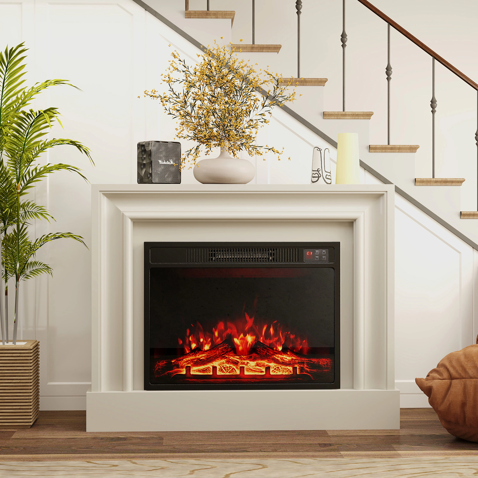 SlickBlue 23 Inch Electric Fireplace Insert with Remote Control, Adjustable Flames