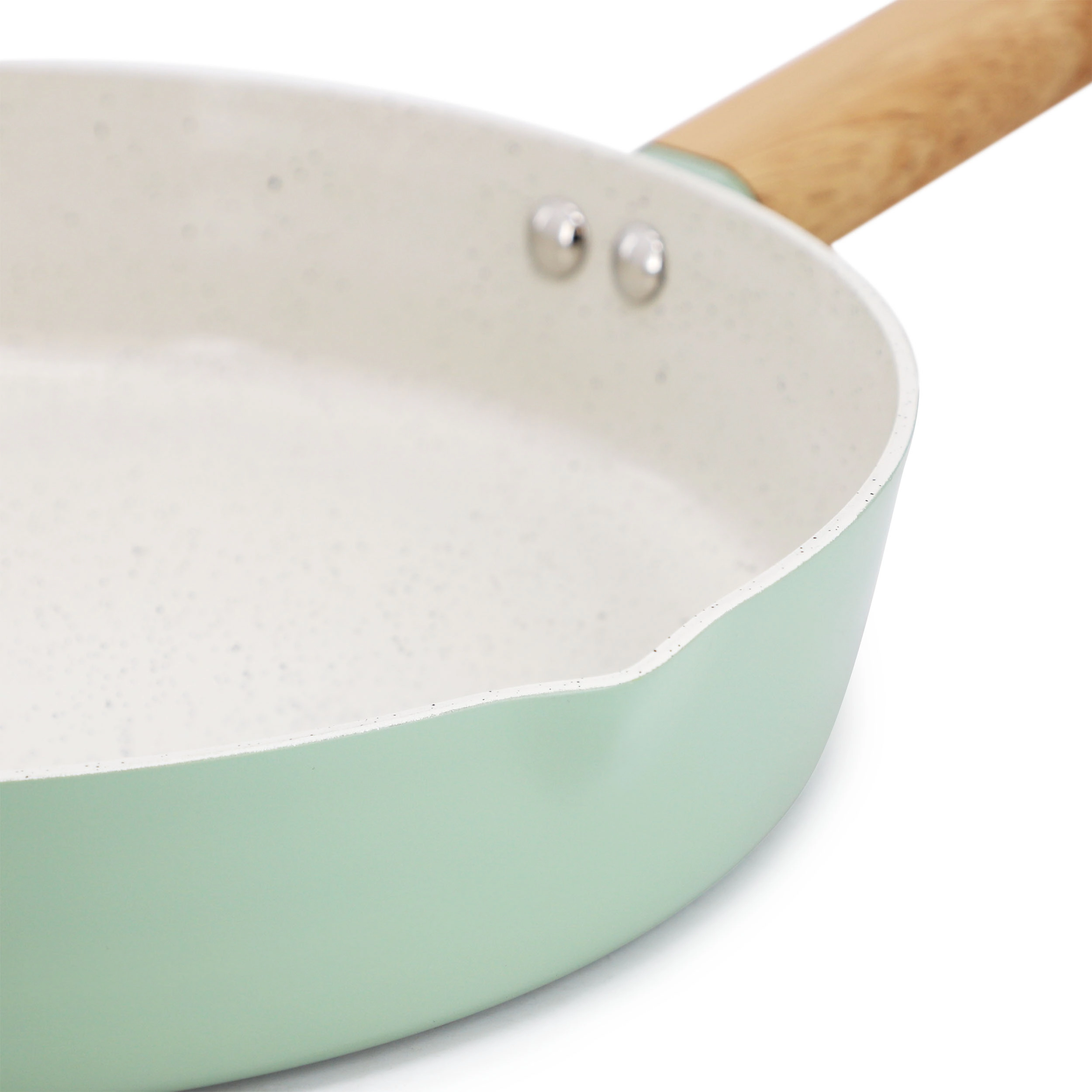 Gibson Home Marbleton Ceramic Nonstick Alumium 9.5 Inch Frying Pan in Mint
