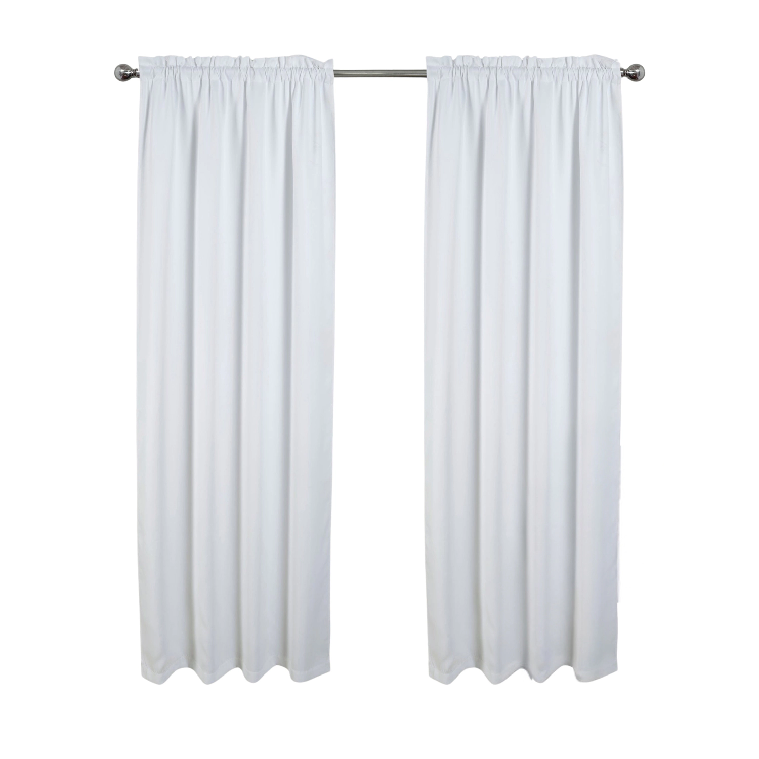 RT Designers Collection 100% Polyester Twilight Blackout Rod Pocket Curtain Panel 54" x 84" White