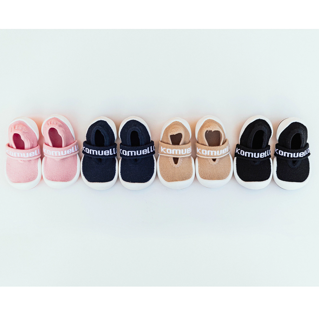 Komuello Toddler Boy Girl First Walk Sock Shoes Flat Navy