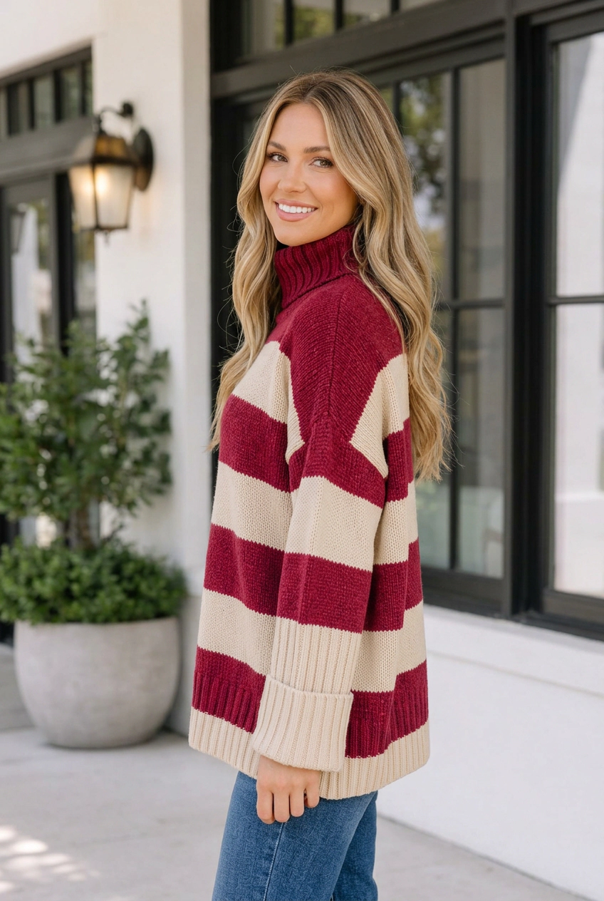Threaded Pear Women's Samanthah High Relaxed Pullover Sweater