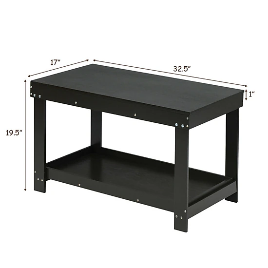 SUGIFT Solid Pine Multifunctional Kids Activity Play Table 200-lb Capacity Ages 3+ Dark Brown 32.5-in Long Single Table
