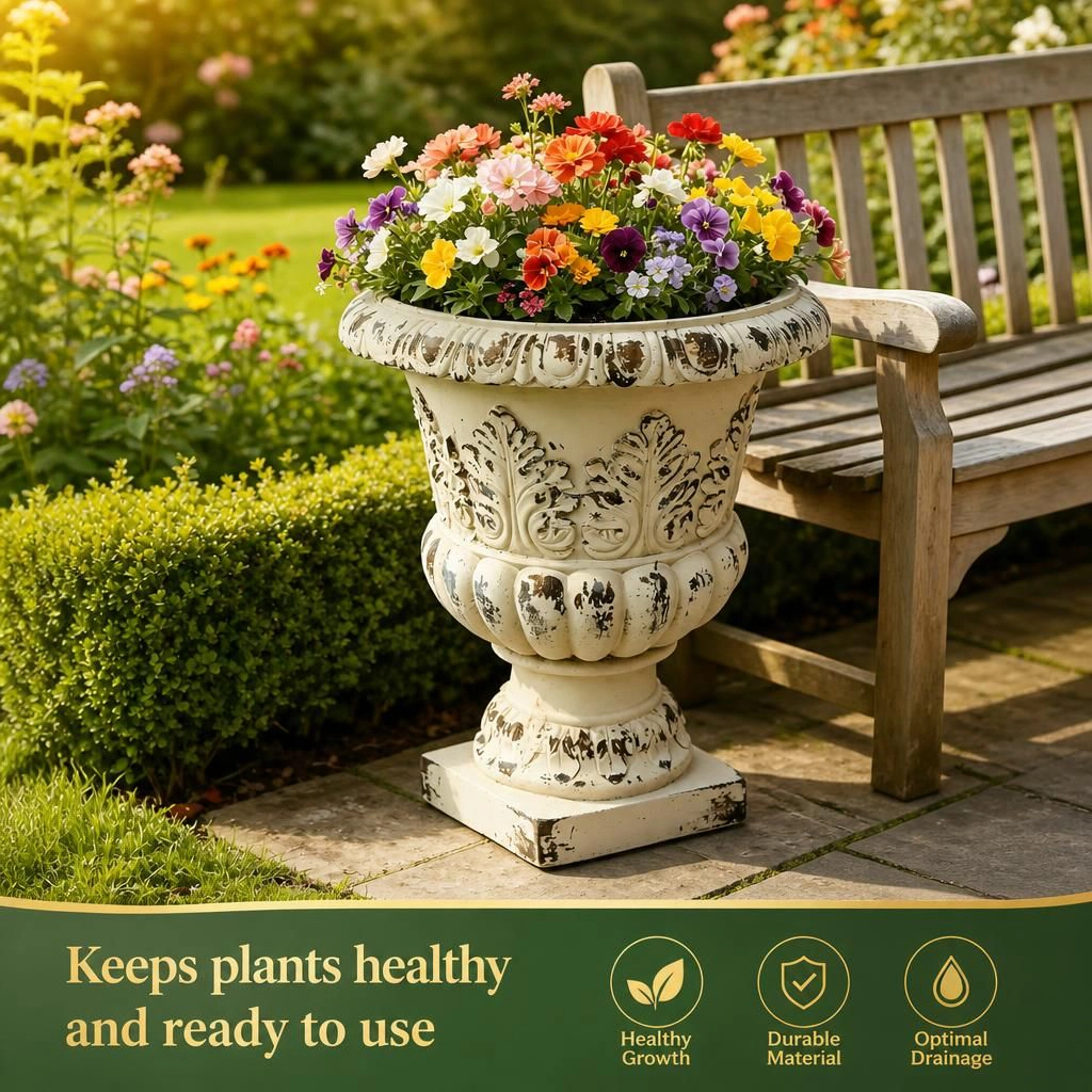 WOW PIONEER Tall Round Freestanding Planter