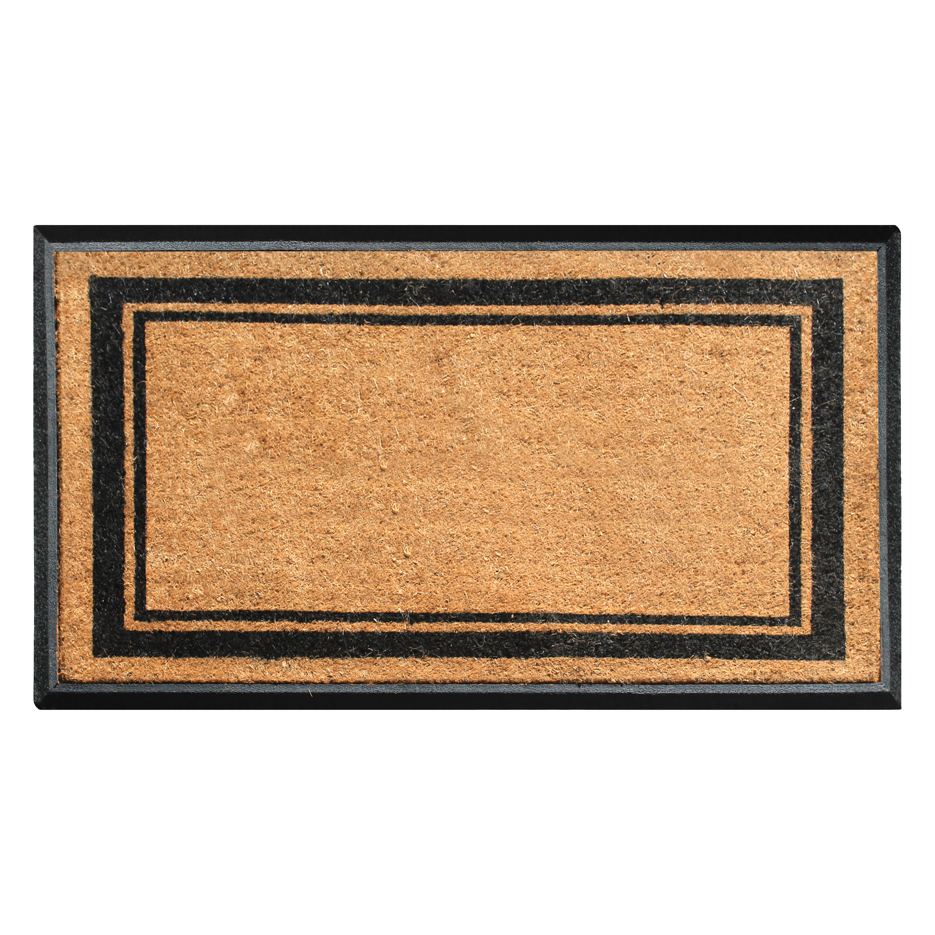 A1HC Coir and Rubber Door Mat 30x48 Inches Anti-Shed Fade-Resistant Heavy Duty Plain Border Black