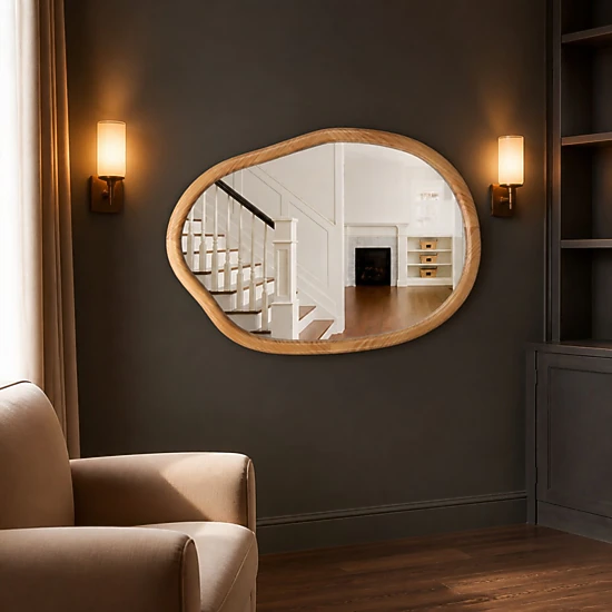 Toemoa Irregular asymmetrical wavy decorative wall mirror, Color ...