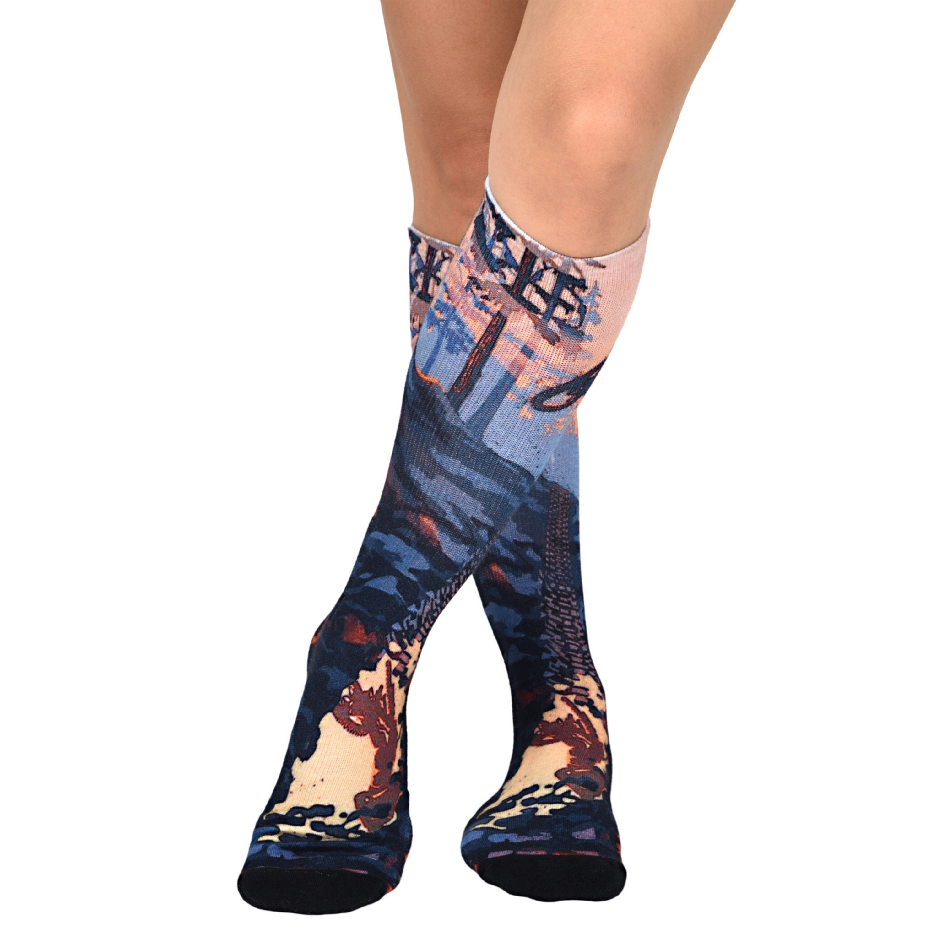 Wear Sierra CoolMax Mud Bike Design Men's Knee-High Pair Pack Socks
