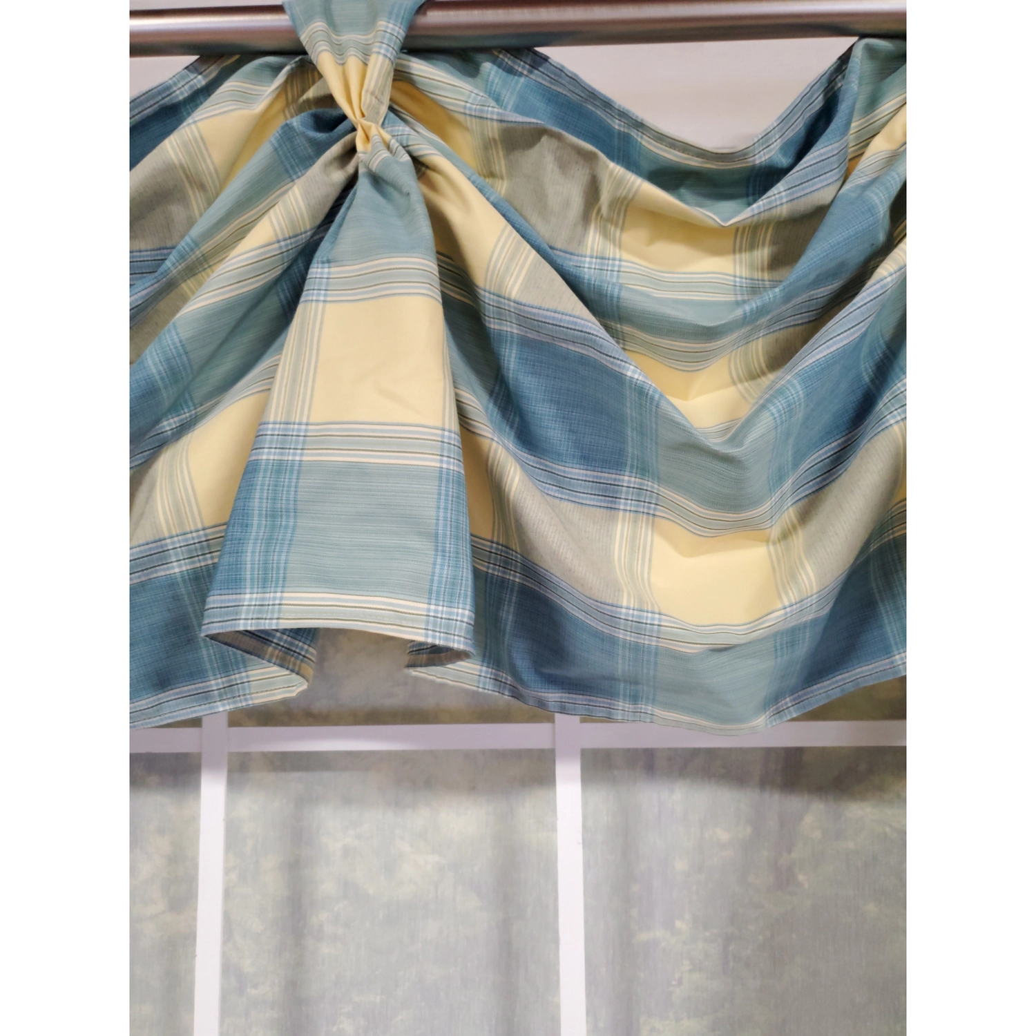 RLF Home Duncaster 2-Scoop Victory Swag 100% Cotton 4" Top Tab Window Swag 40"x25" Porcelain