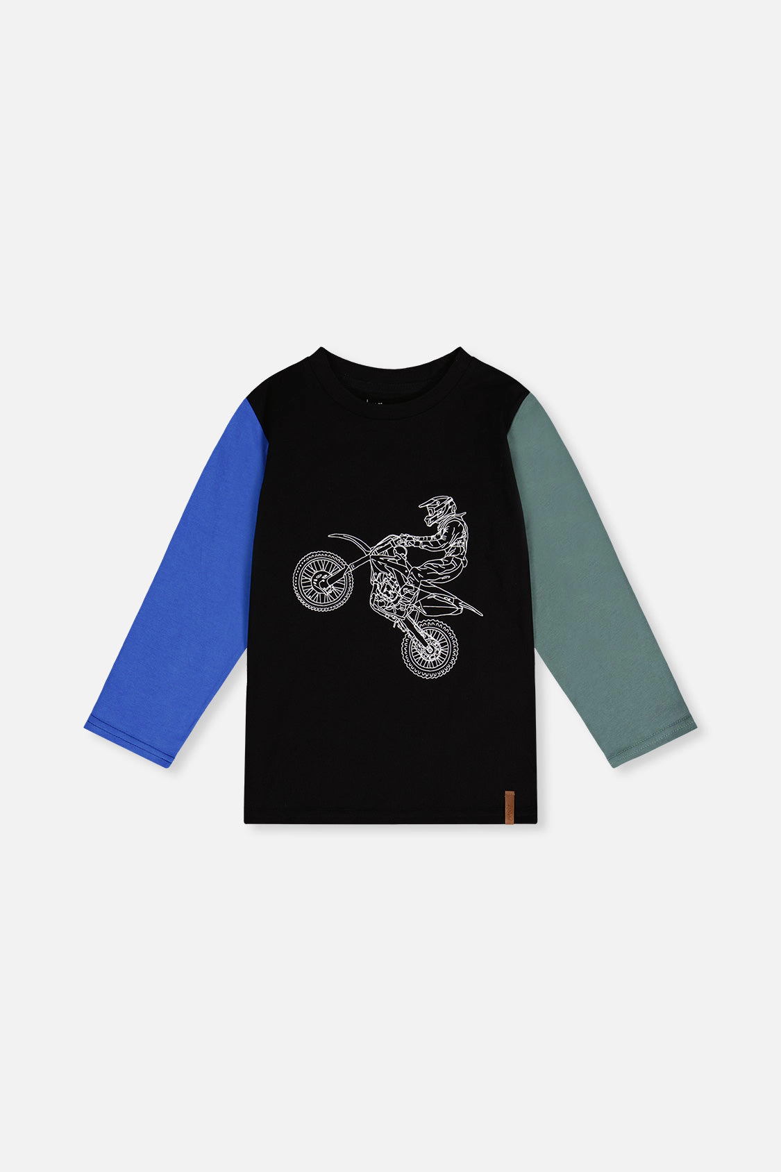 Deux par Boys Long Sleeve T-Shirt with Glow-in-the-Dark Motorcycle Graphic