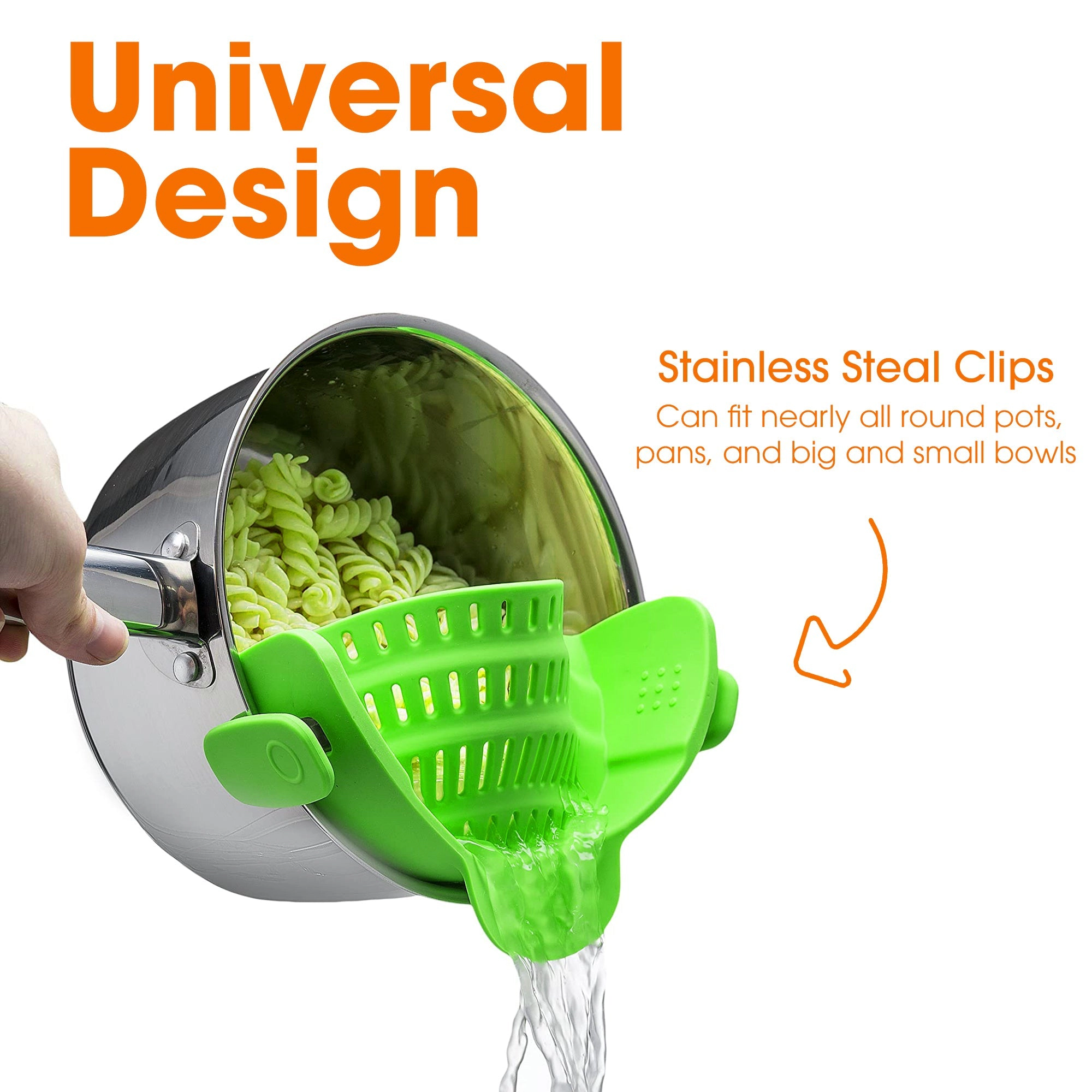 Cheer Collection Silicone Clip on Pot Strainer