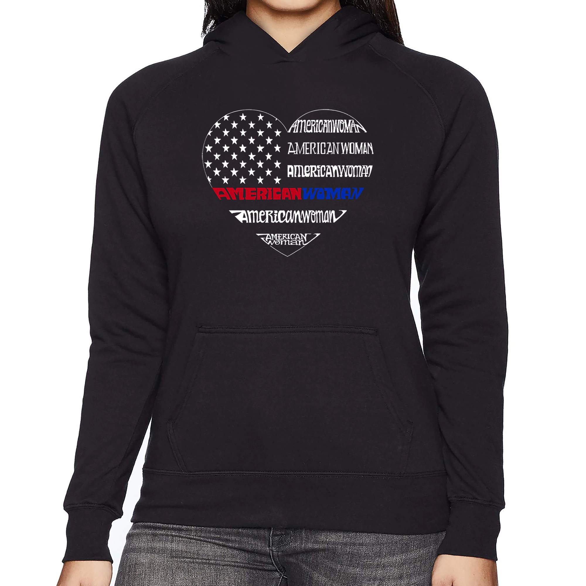LA Pop Art American Woman - Women's Word Hooded Sweatshirt