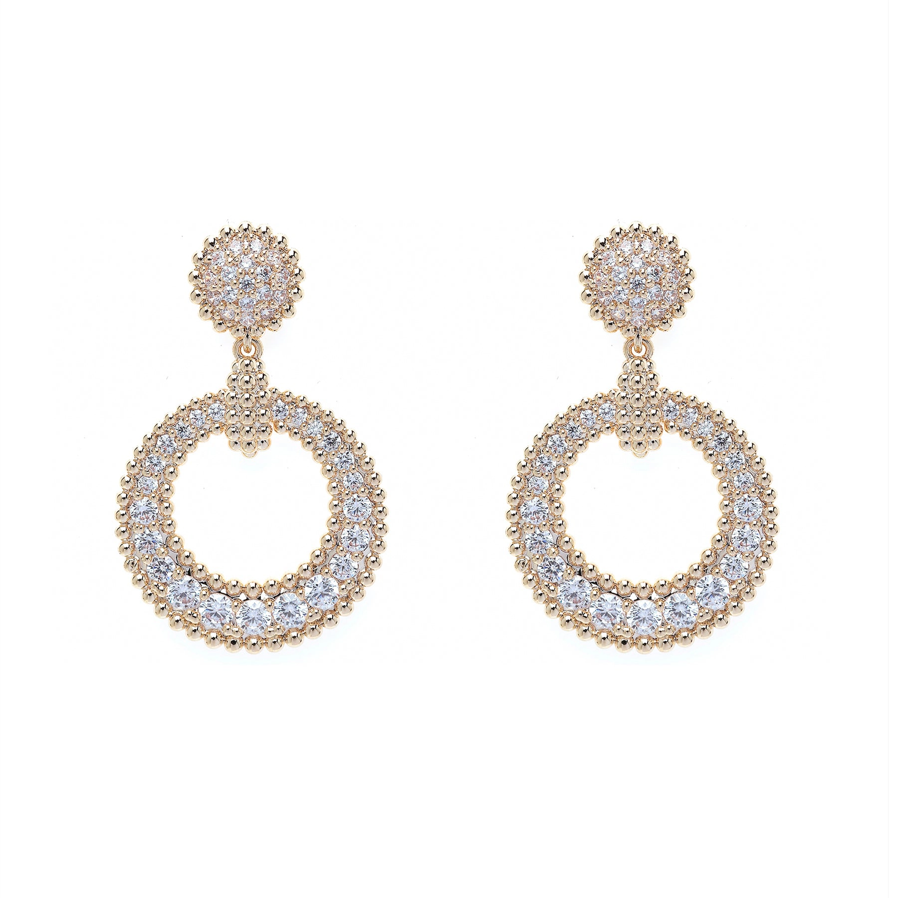 AGP PARIS Womens Gold-Colored Circular Drop Earrings