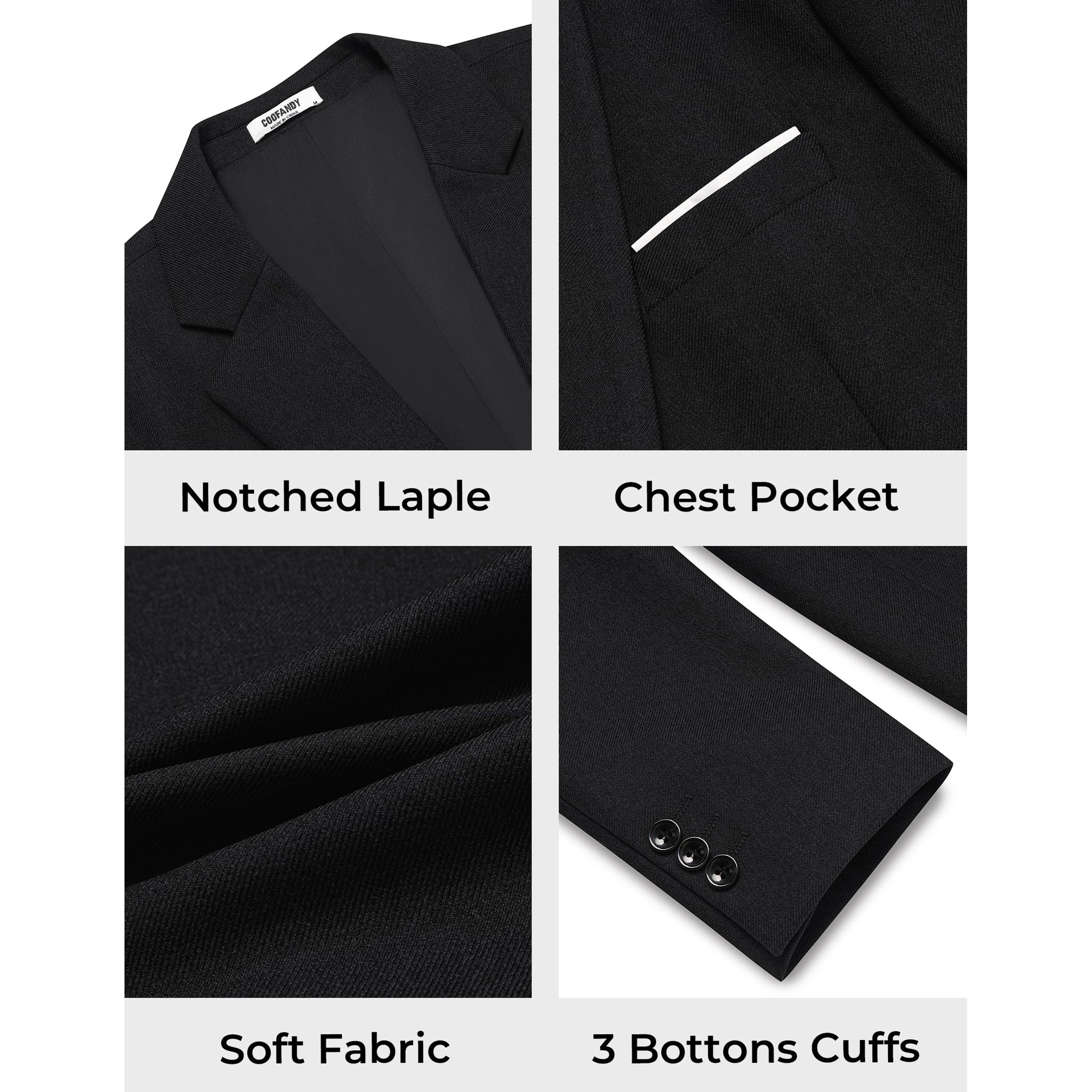 COOFANDY Men's Slim Fit Notch Lapel Casual Blazer Sport Coat Suit Jacket
