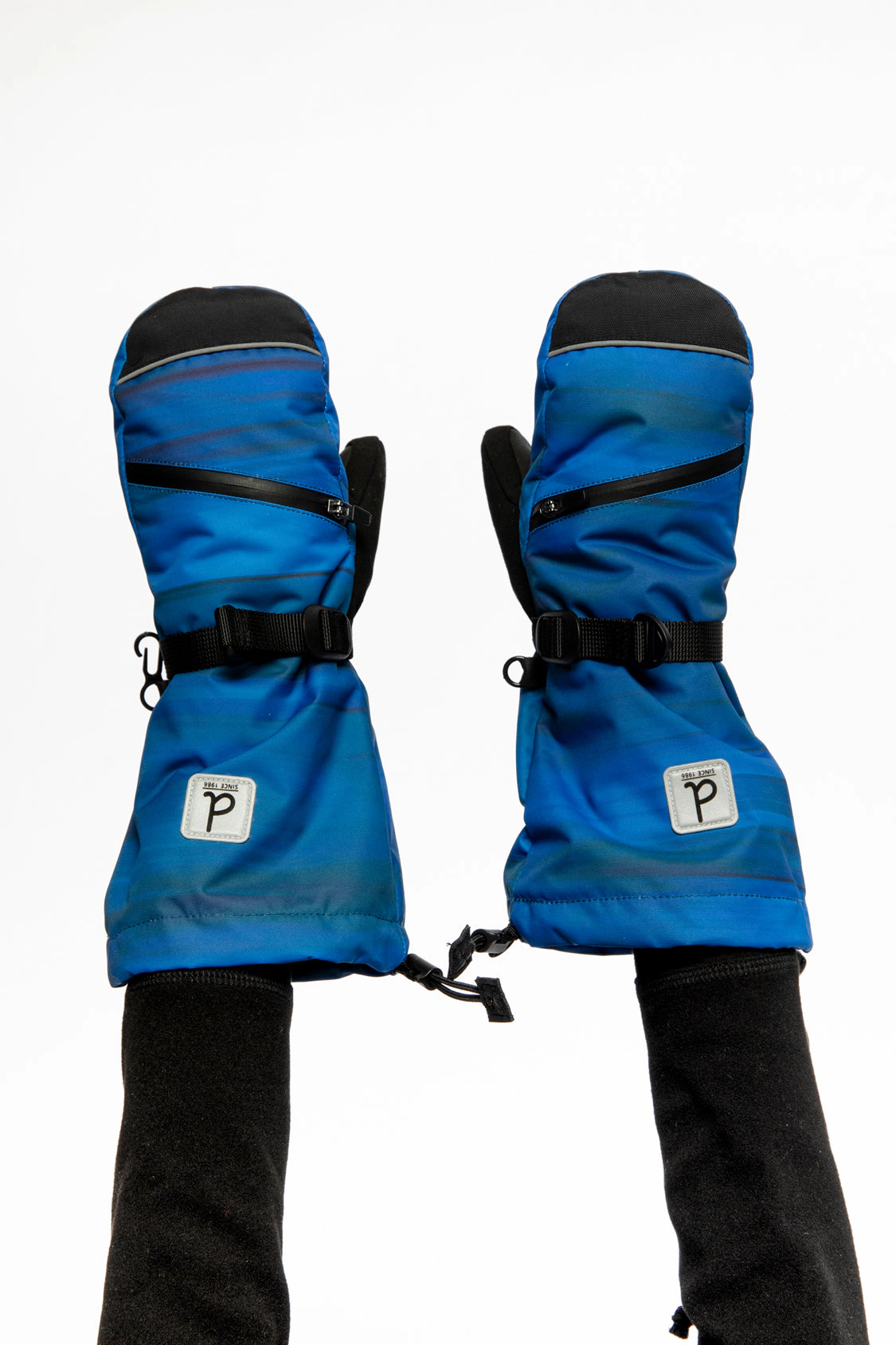 Deux par Boys Teknik Striped Cordura-Reinforced Winter Mittens