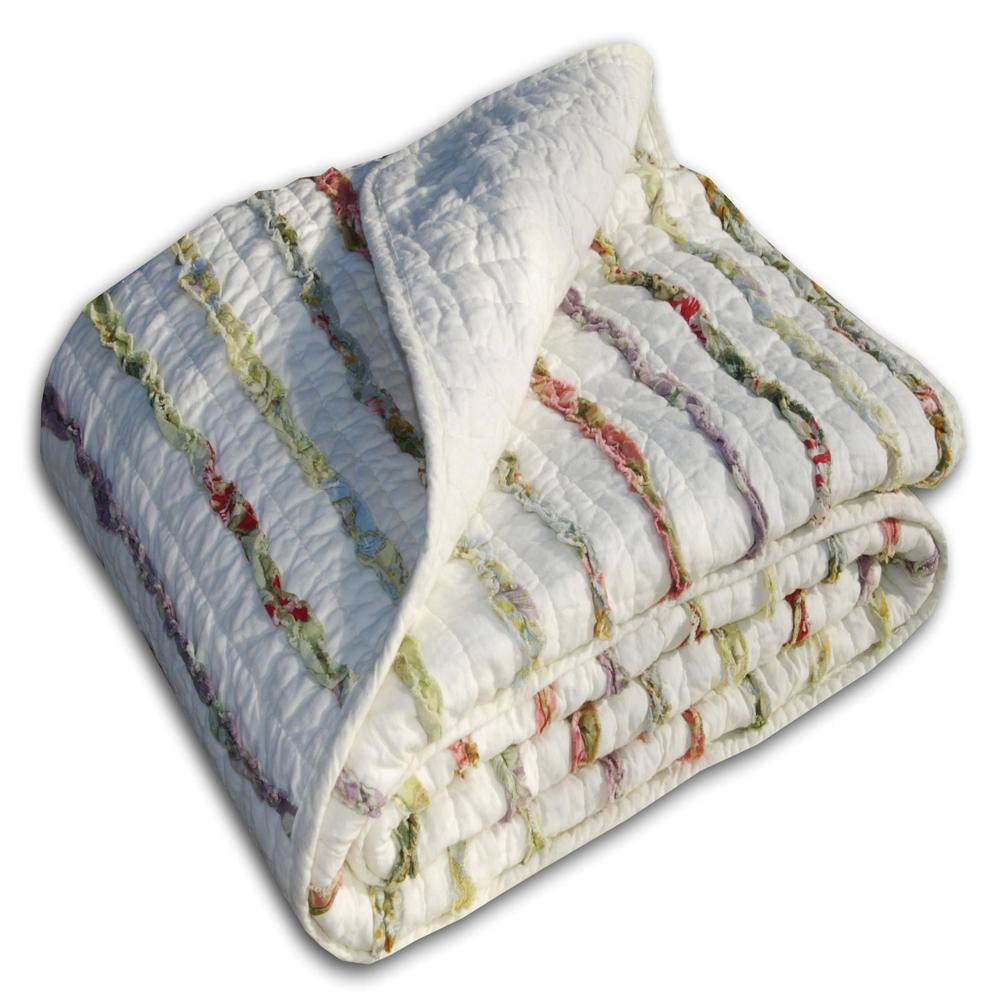 Greenland Home Fashion Bella Ruffle Accessory Throw Blanket - Multi 50x60"