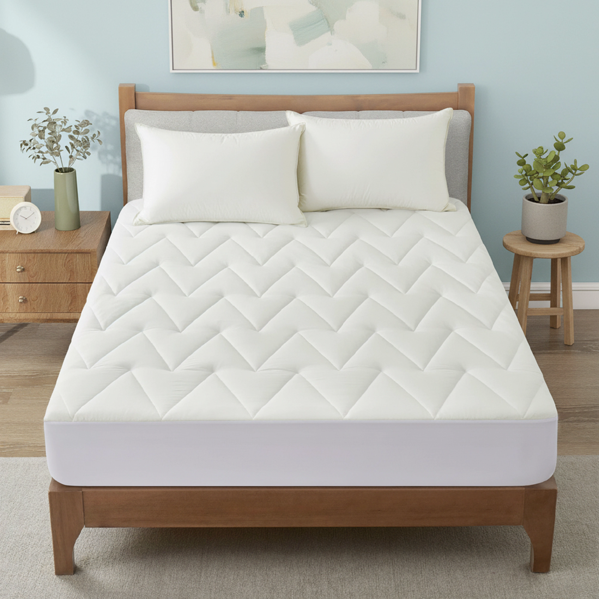 Unikome Waterproof Cooling Down Alternative Mattress Pad