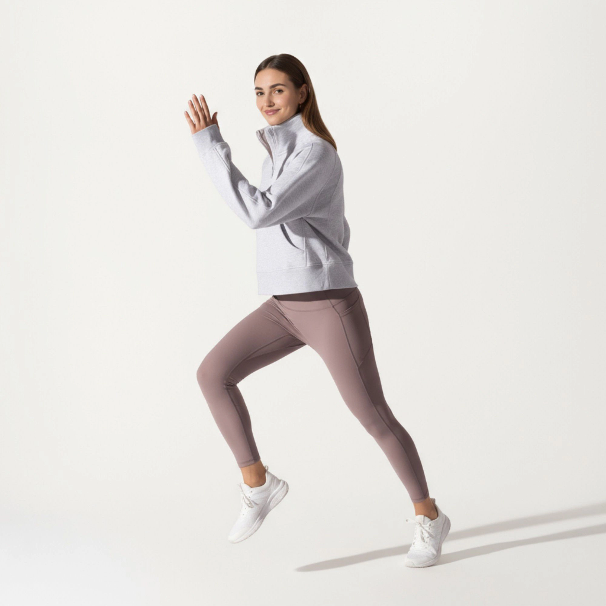 Anna-Kaci Women's Long Sleeve Half-Zip Pullover Sweatshirt with High Collar and Kangaroo Pocket Design
