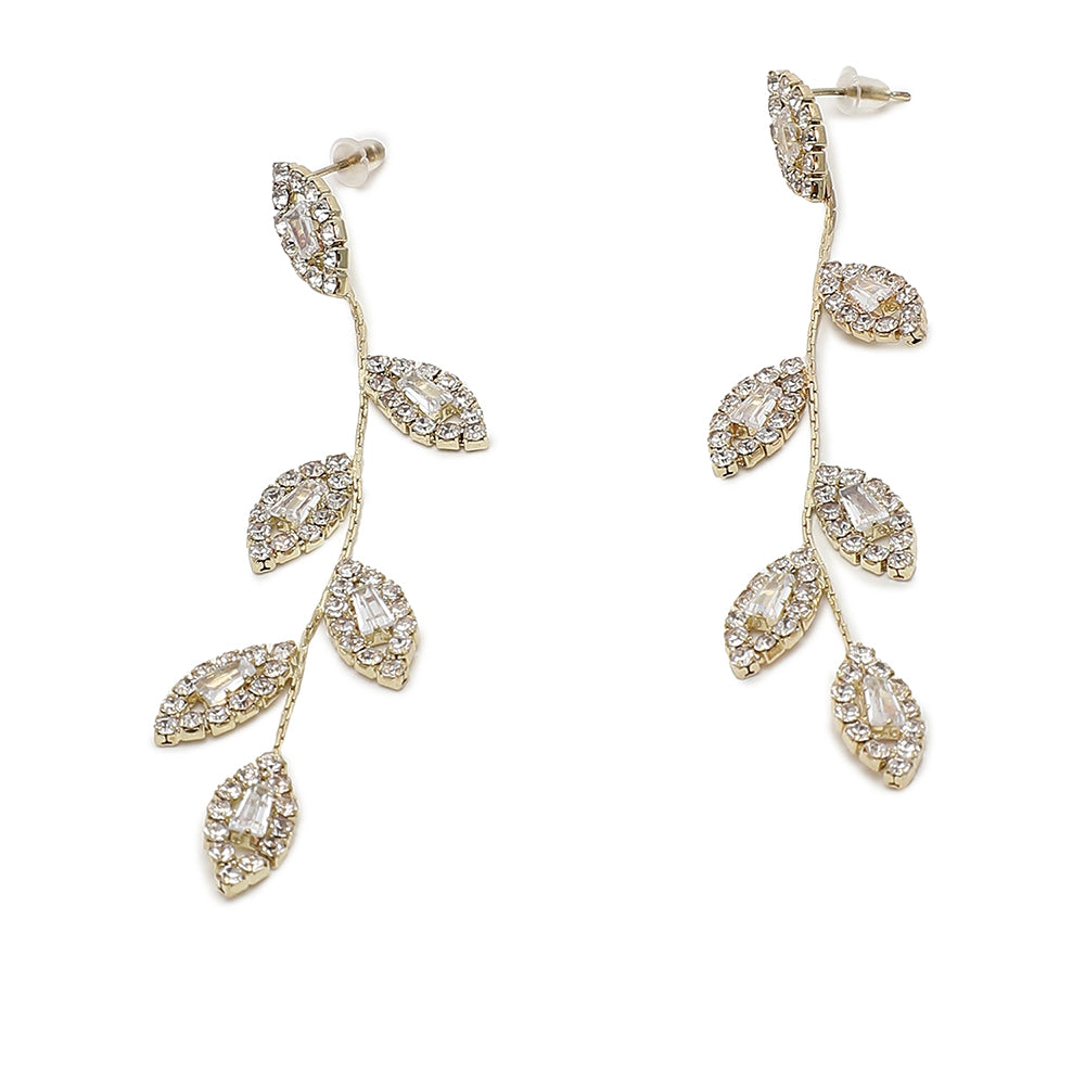 SOHI Women's Gold Plated Contemporary Drop Earring with Pearls